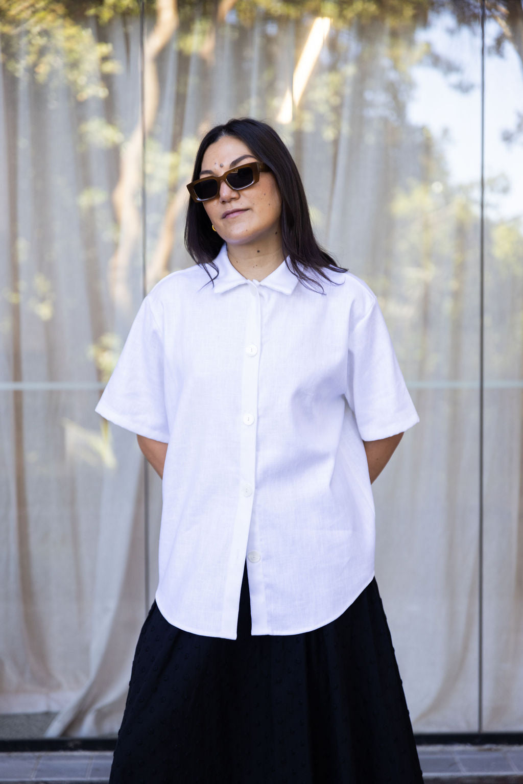 Annie - Harbor Shirt - White Linen