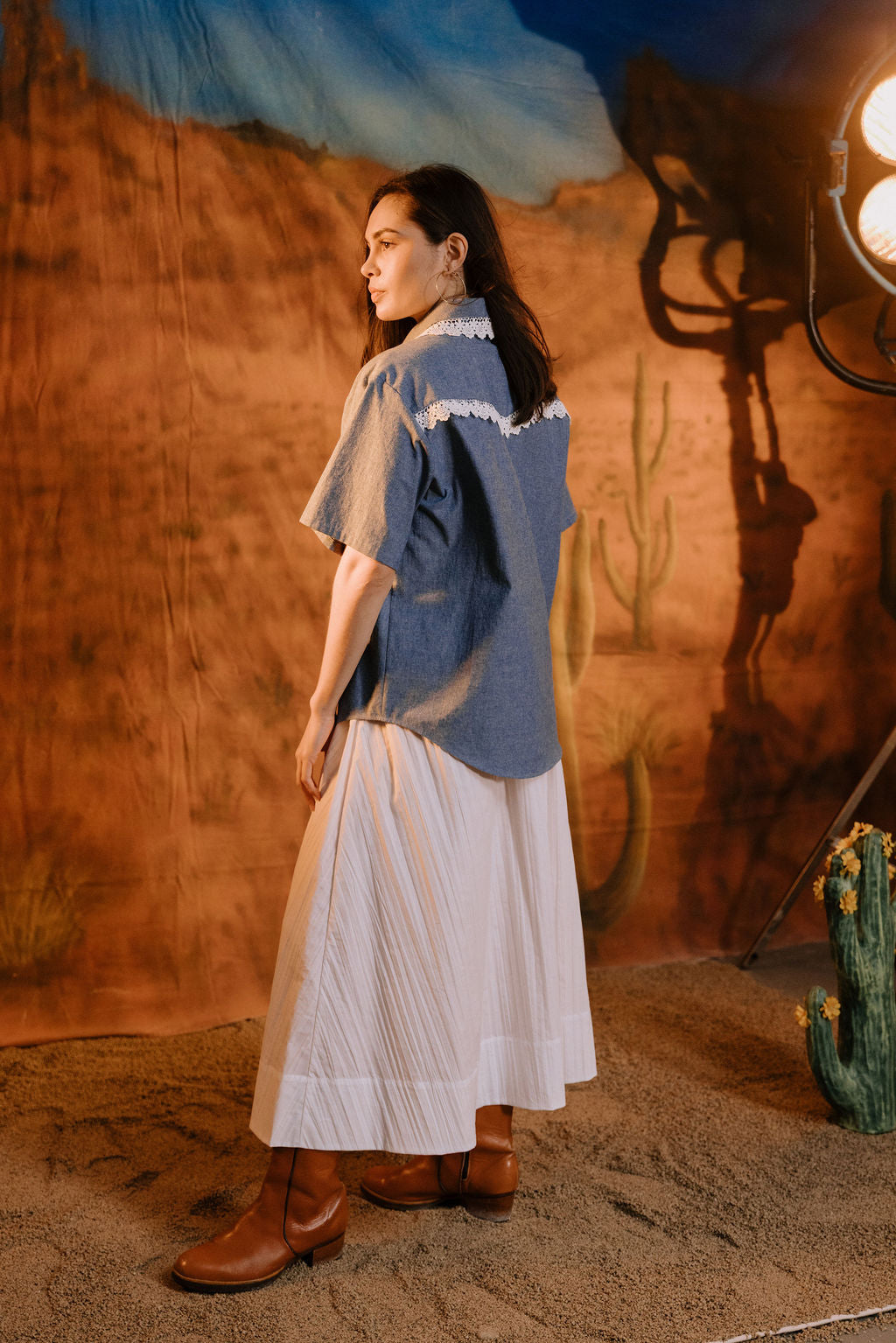 Annie - Rue Skirt - Folded White