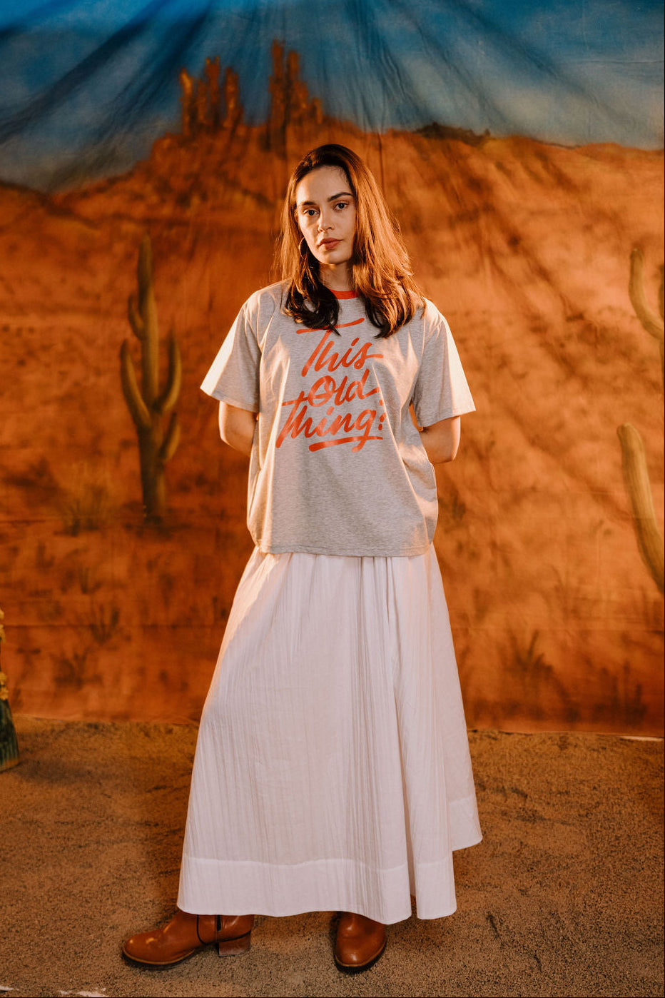 Annie - This Old Thing Tee - Grey/Red