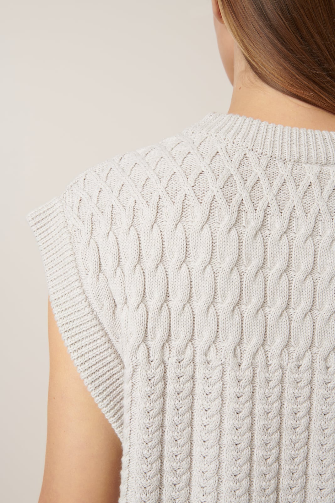 Kowtow - Aran Vest - Oat Melange