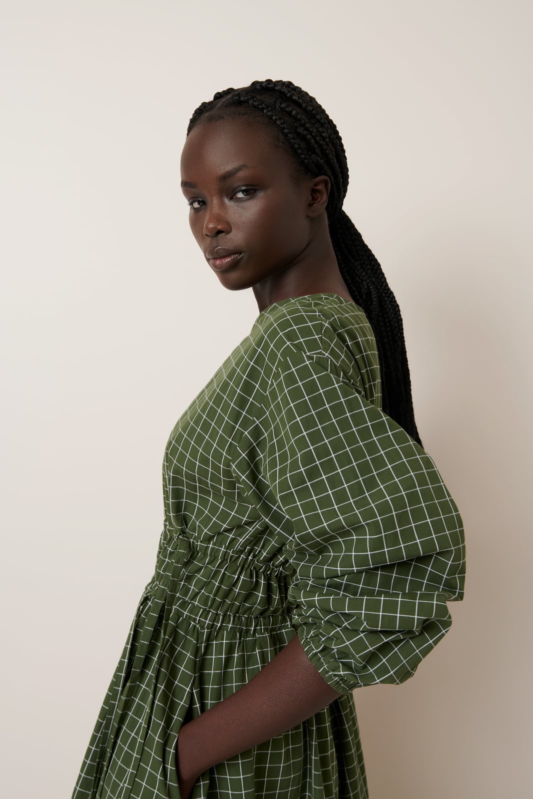 Kowtow - Aspen Dress - Forest Grid