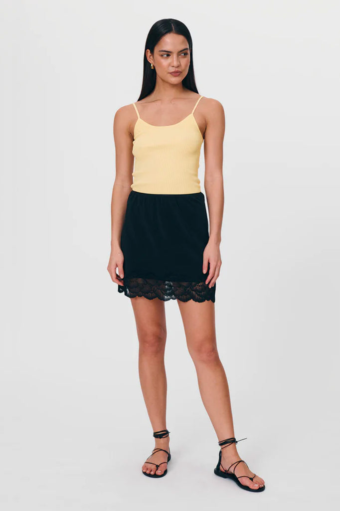 Rowie - Marina Silk Mini Skirt - Noir