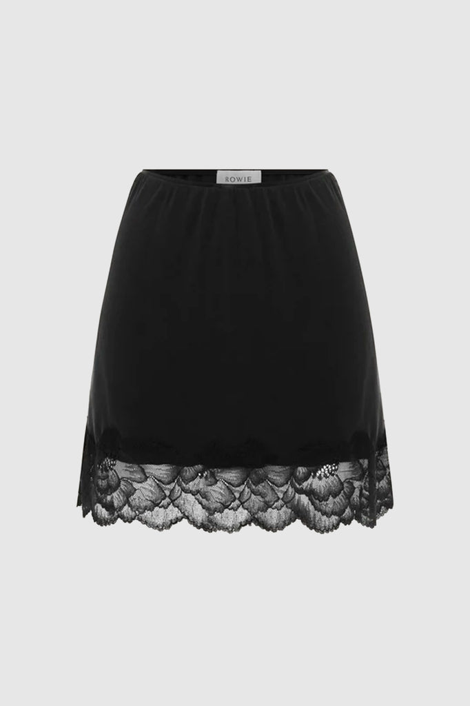Rowie - Marina Silk Mini Skirt - Noir