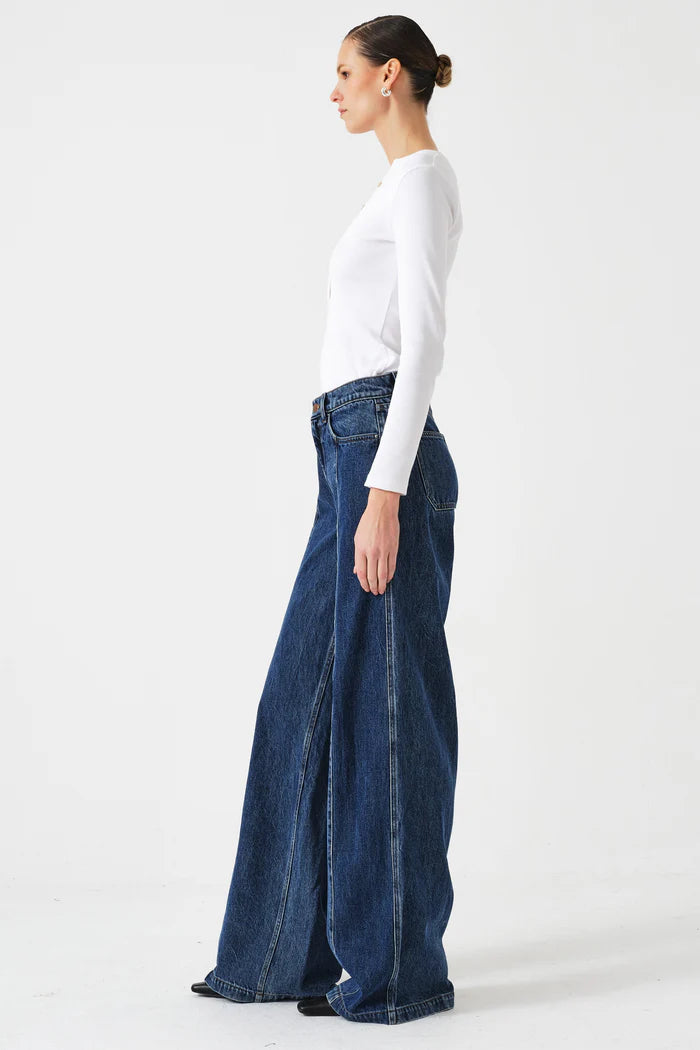 Seventy + Mochi - Bay Wide Leg Jean Two Tone - Phoenix
