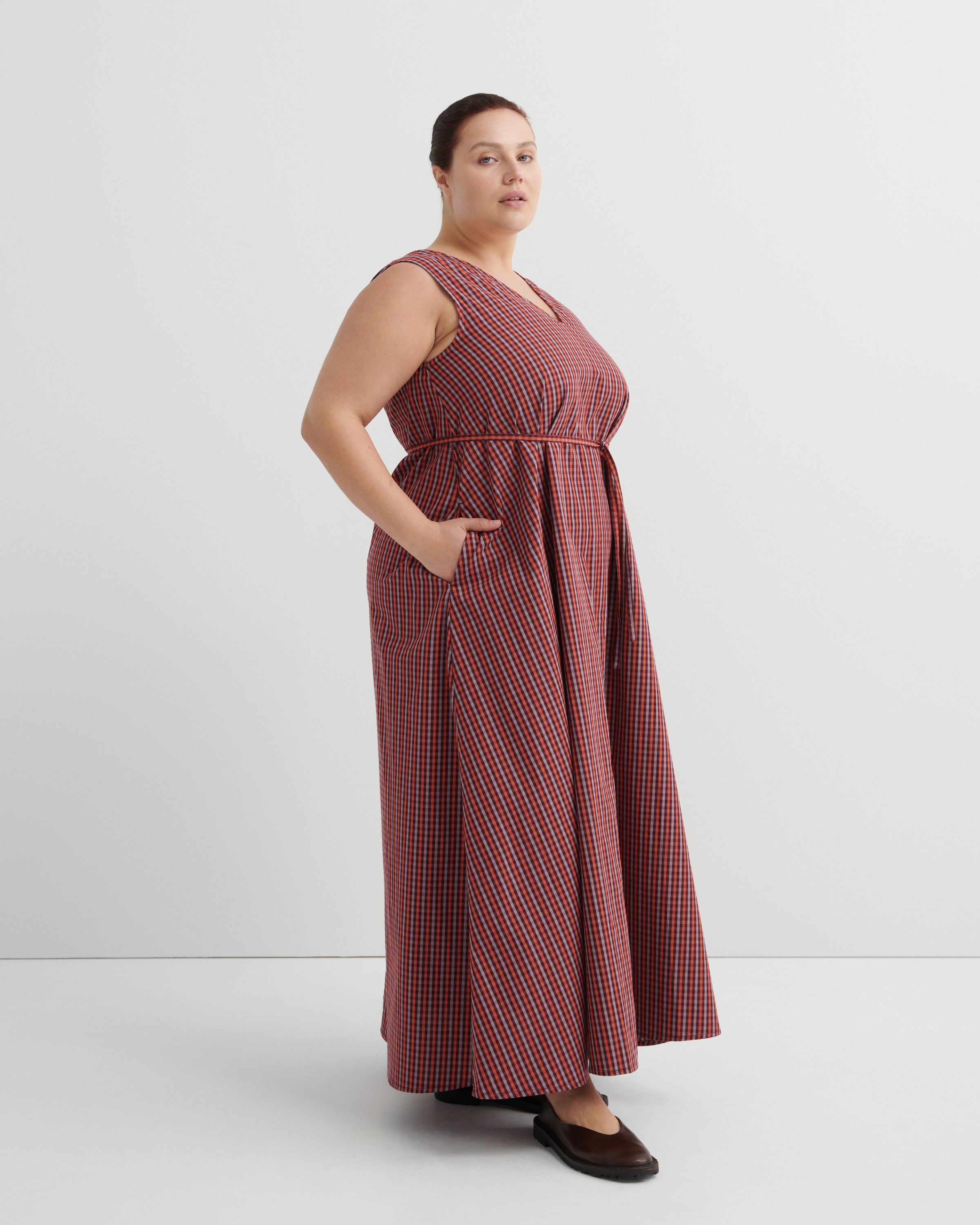 Kowtow - Belle Dress - Maroon Check