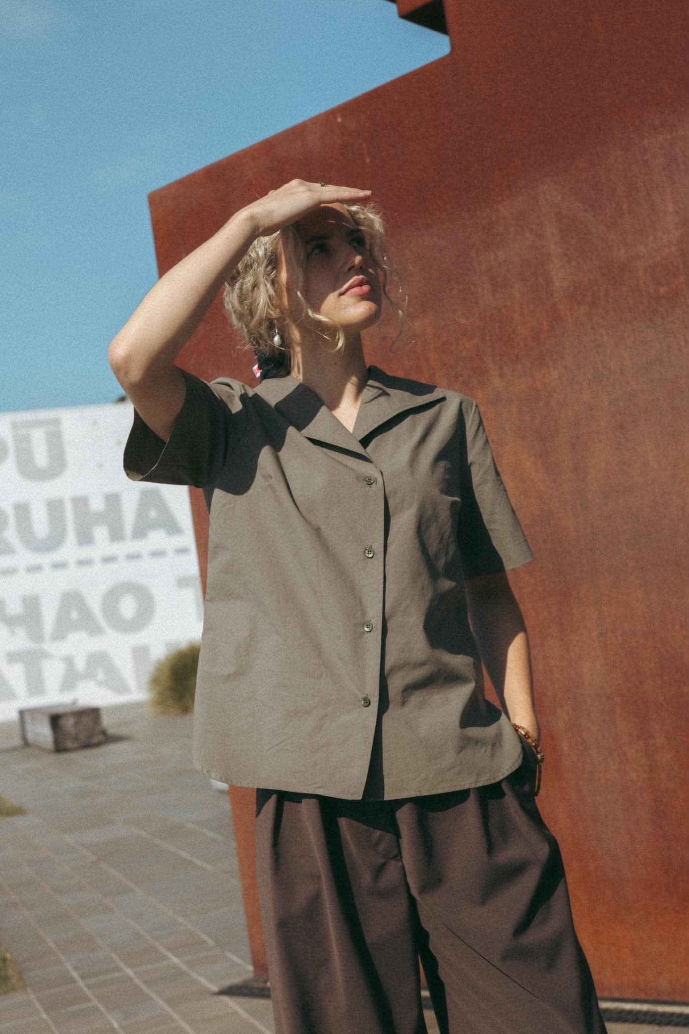 Annie - Fold Blouse - Sage
