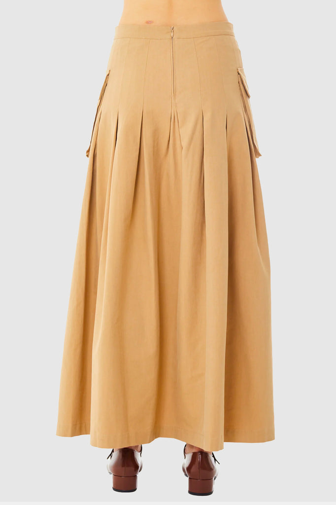 Find Me Now - Cargo Pleated Midi Skirt - Nomad