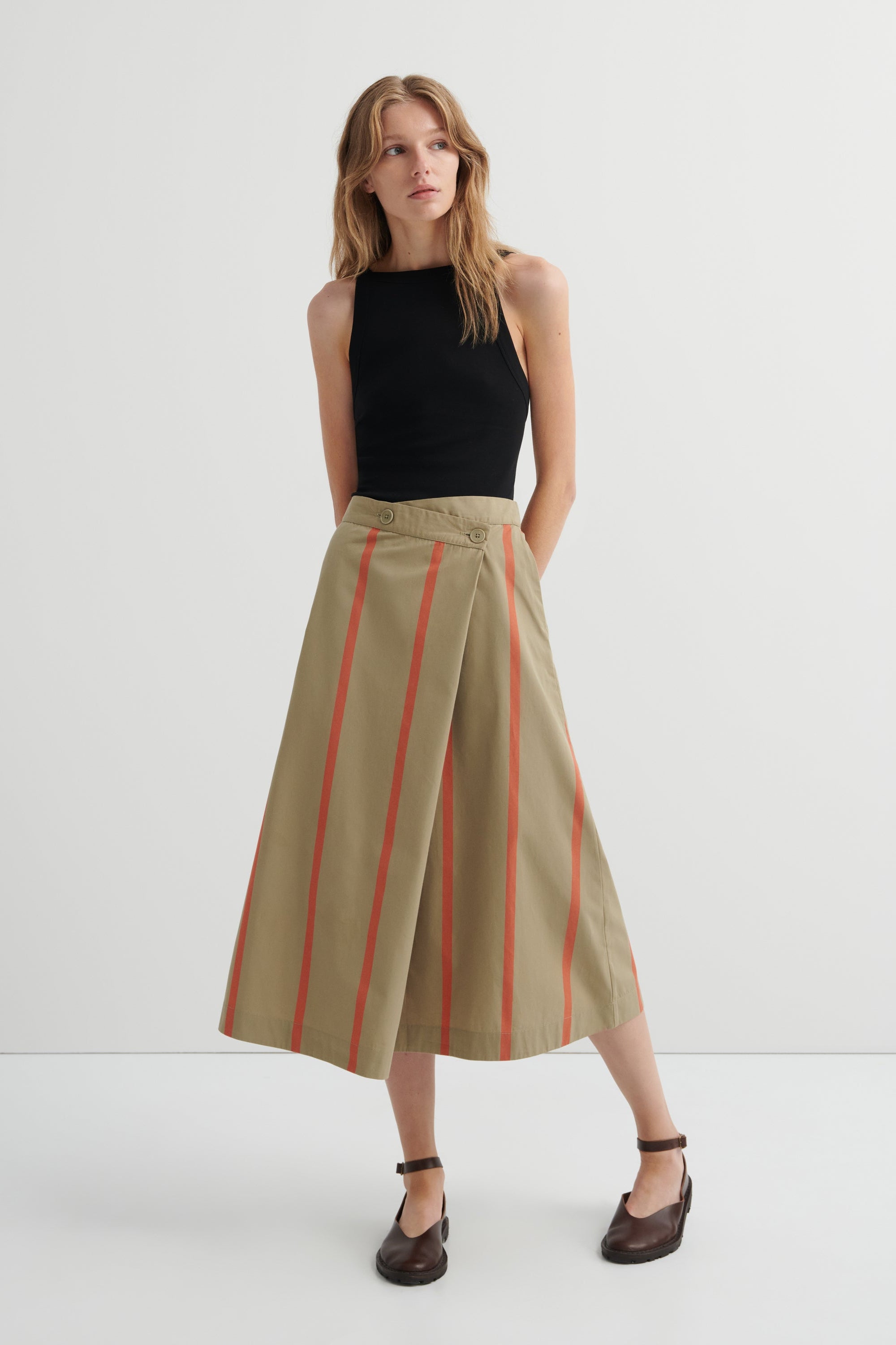 Kowtow - Fold Skirt - Nasturtium stripe