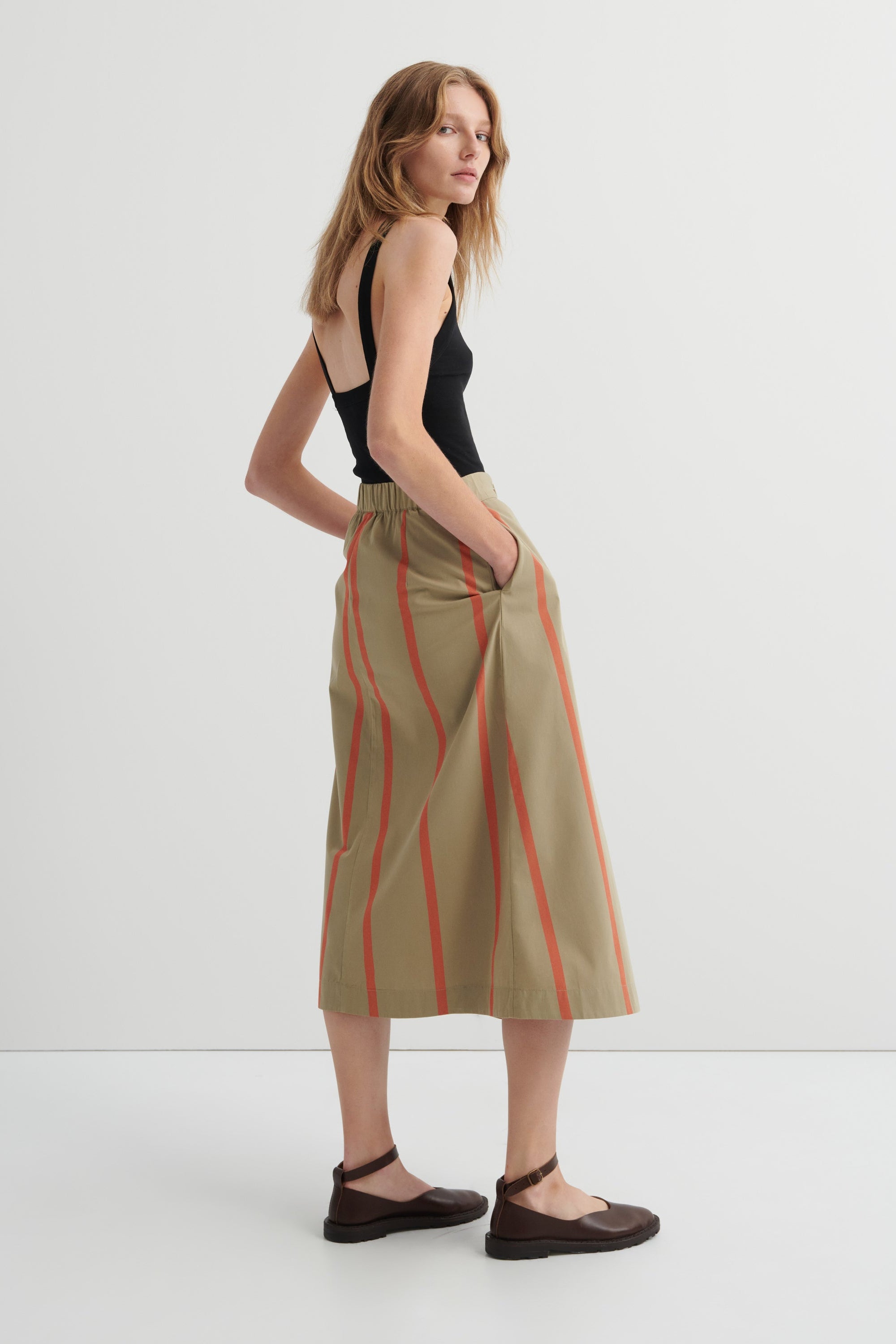 Kowtow - Fold Skirt - Nasturtium stripe
