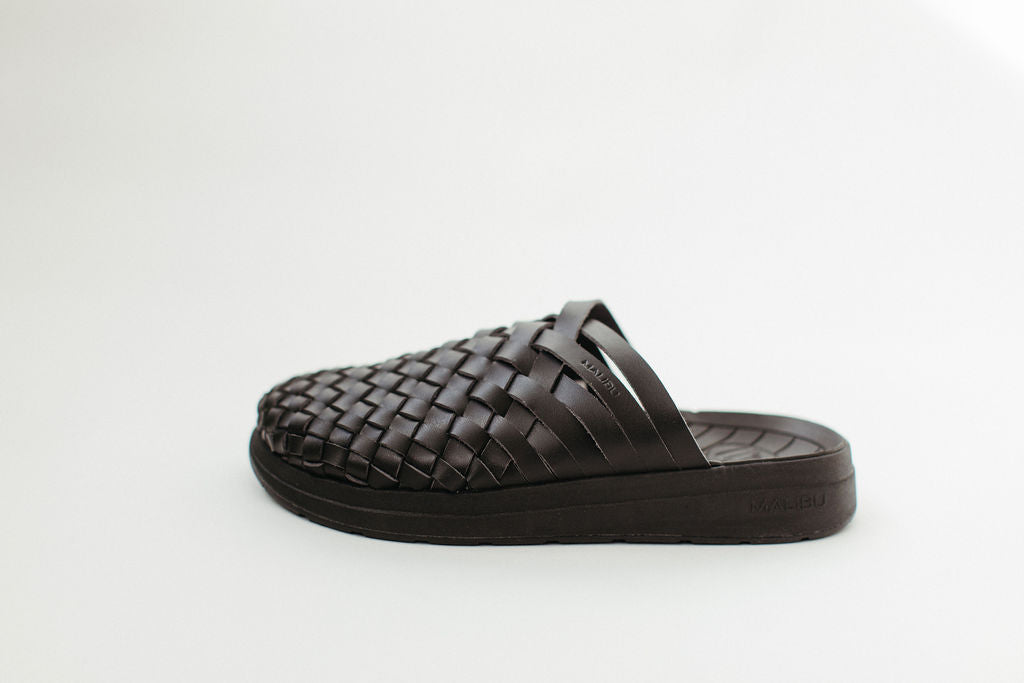 Malibu Sandals - Colony Mule Vegan Leather Eva Rubber - Black