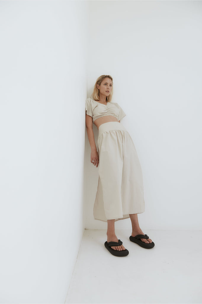 IDAE - Gathered Skirt with Side - Clay
