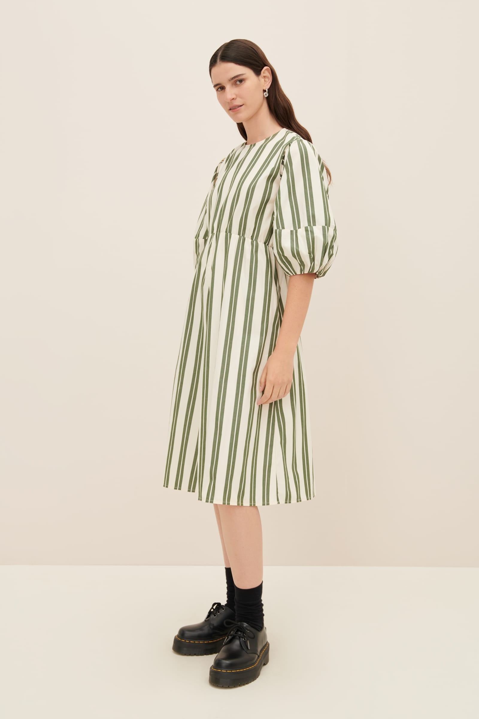 Kowtow - Joan Dress - Forest Stripe