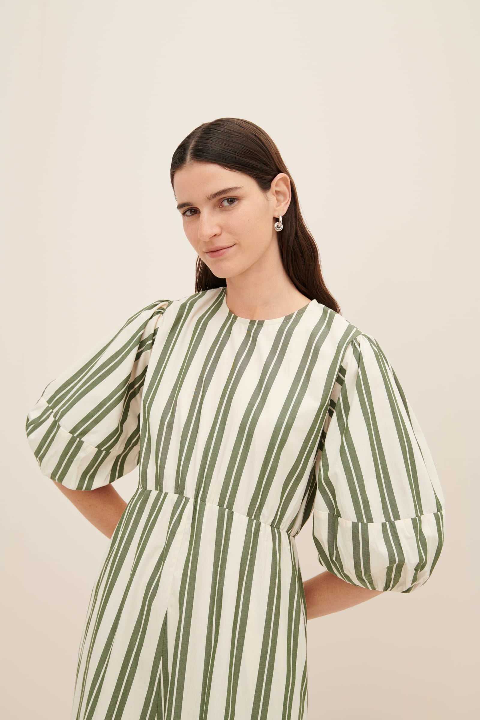 Kowtow - Joan Dress - Forest Stripe