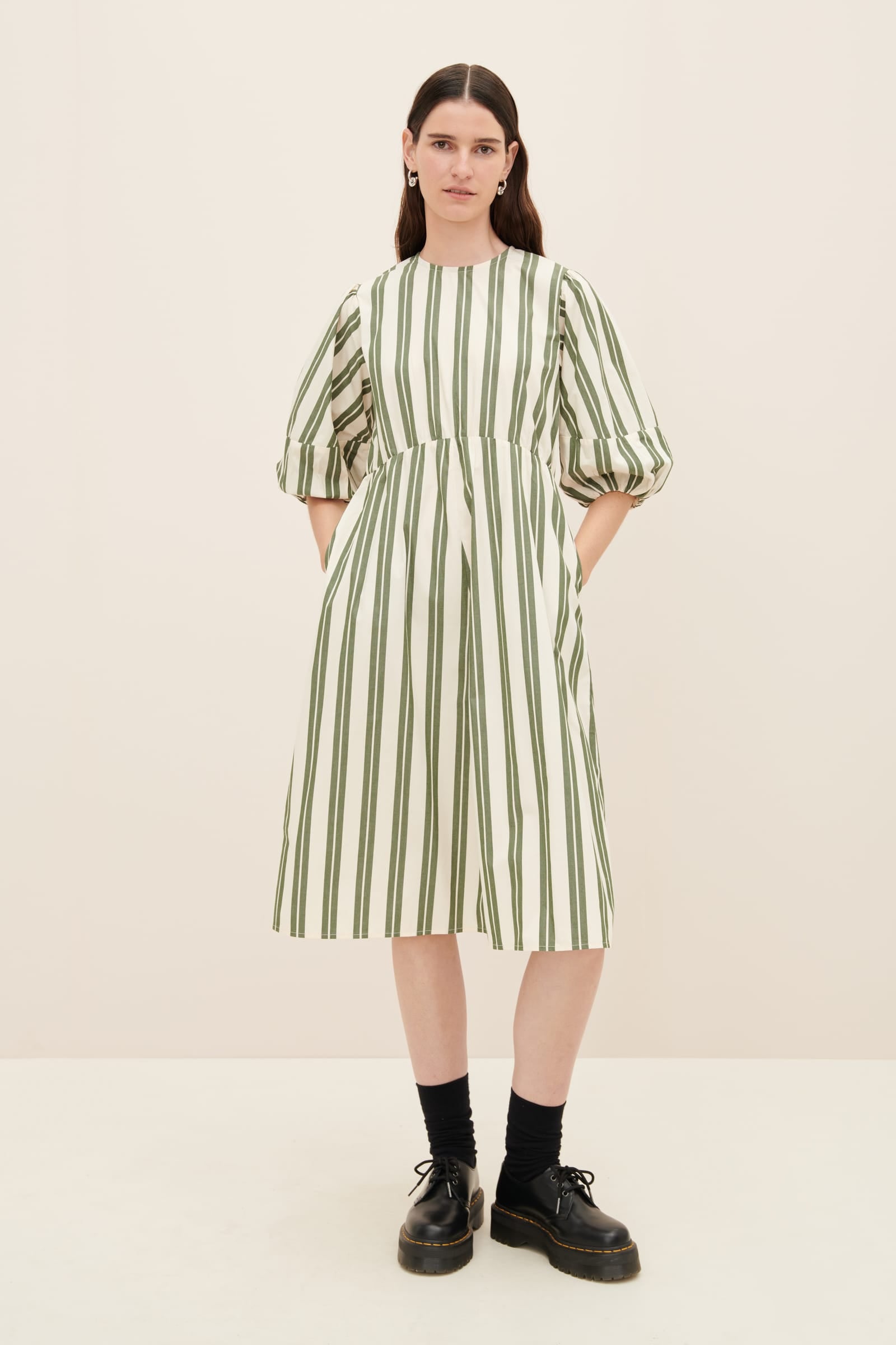 Kowtow - Joan Dress - Forest Stripe