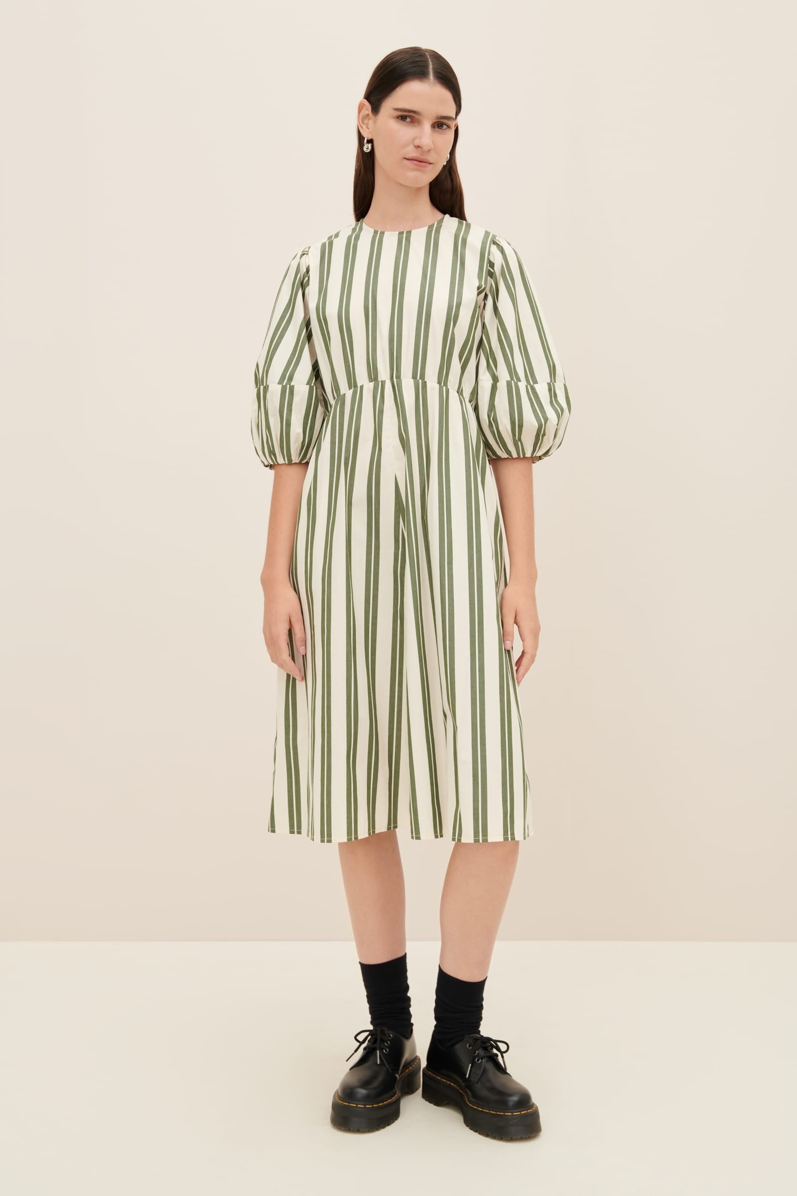 Kowtow - Joan Dress - Forest Stripe