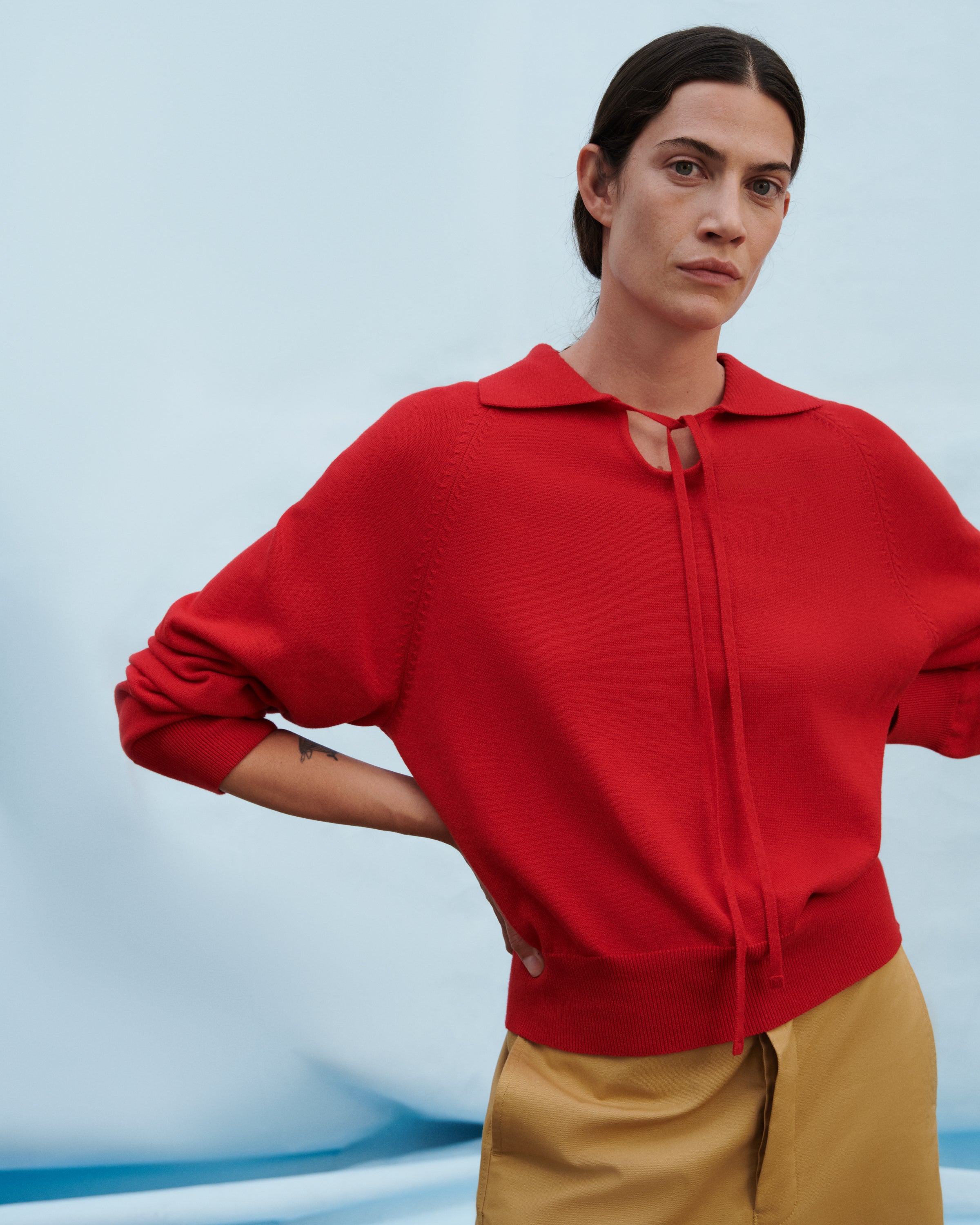 Kowtow - Keyhole Jumper - Poppy Red