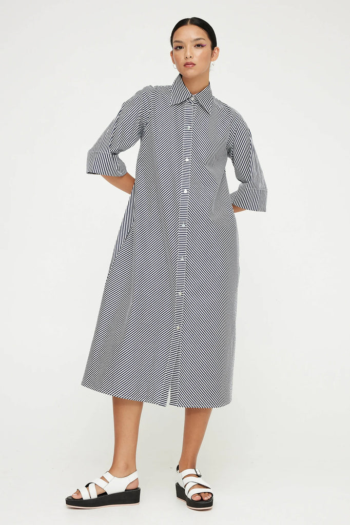 Kuwaii - Umi Shirt Dress - Midnight Stripe