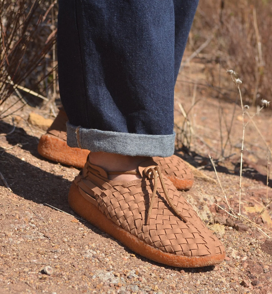 Malibu Sandals - Latigo Suede Vegan Leather - Crepe Walnut