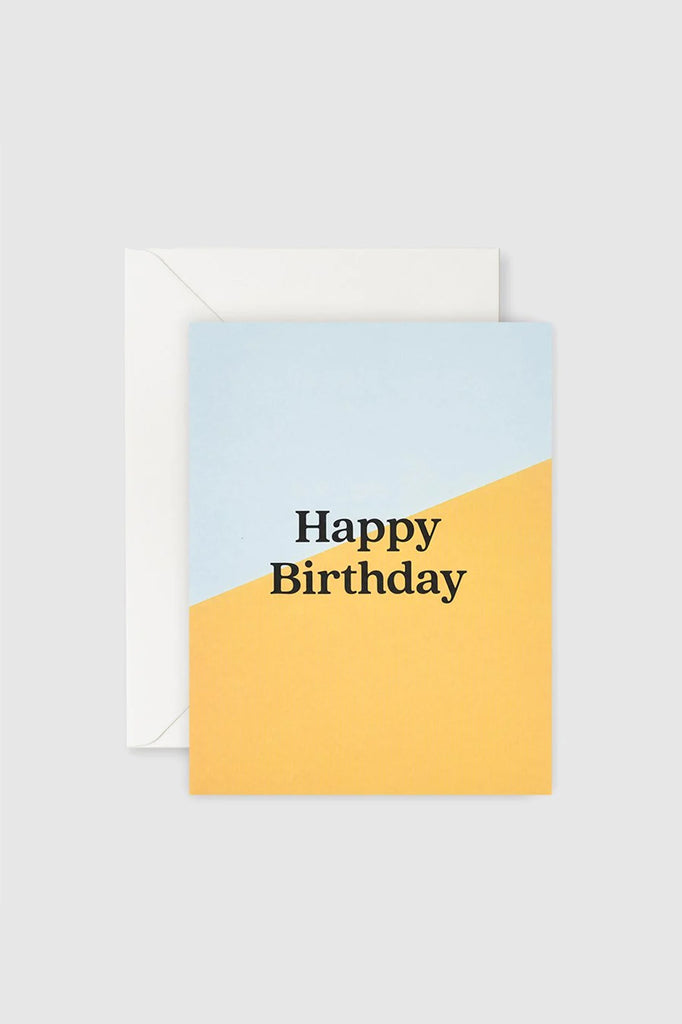 Father Rabbit Stationery - Happy Birthday Yellow Angle Card