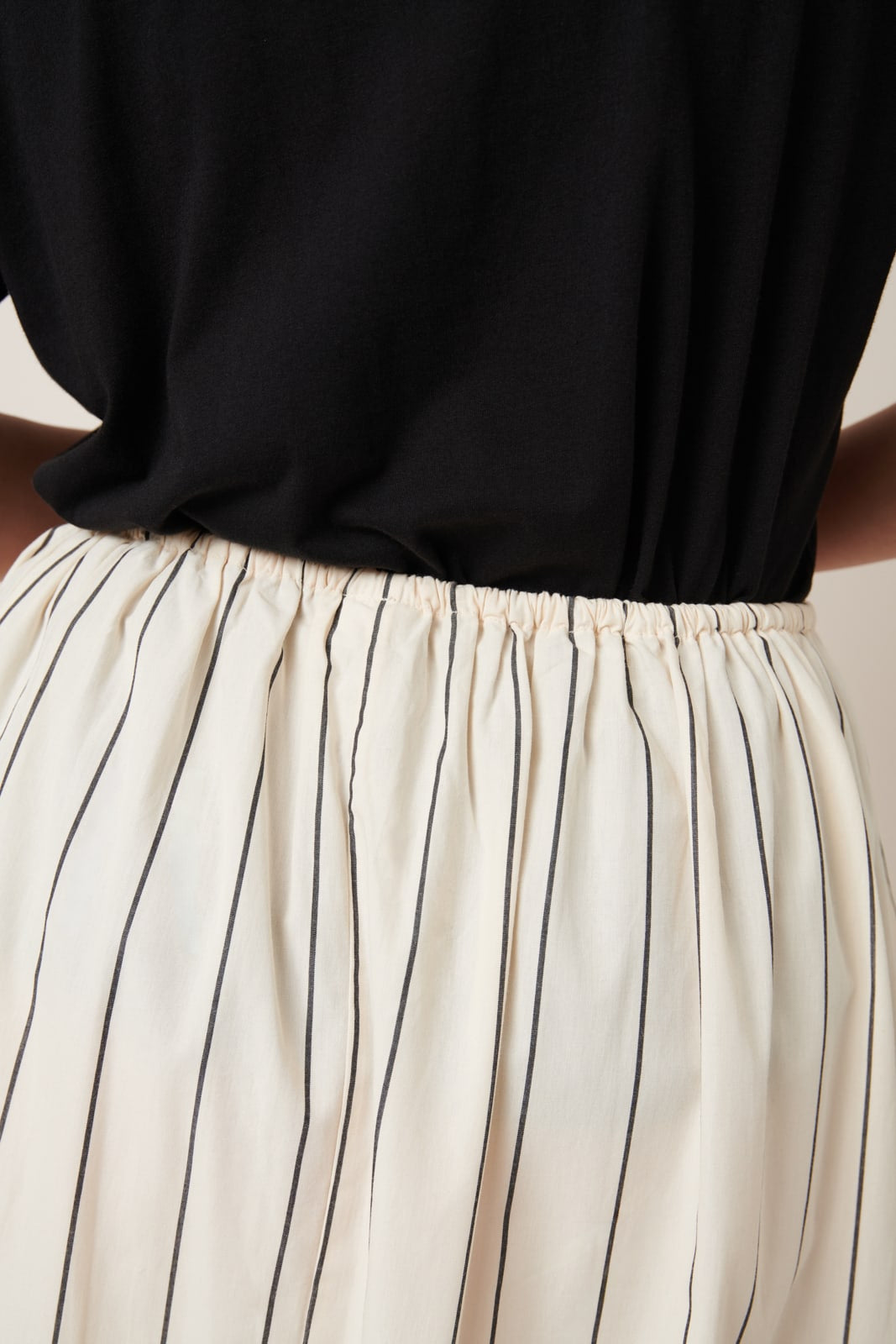 Kowtow - Linear Skirt - Greige Pinstripe