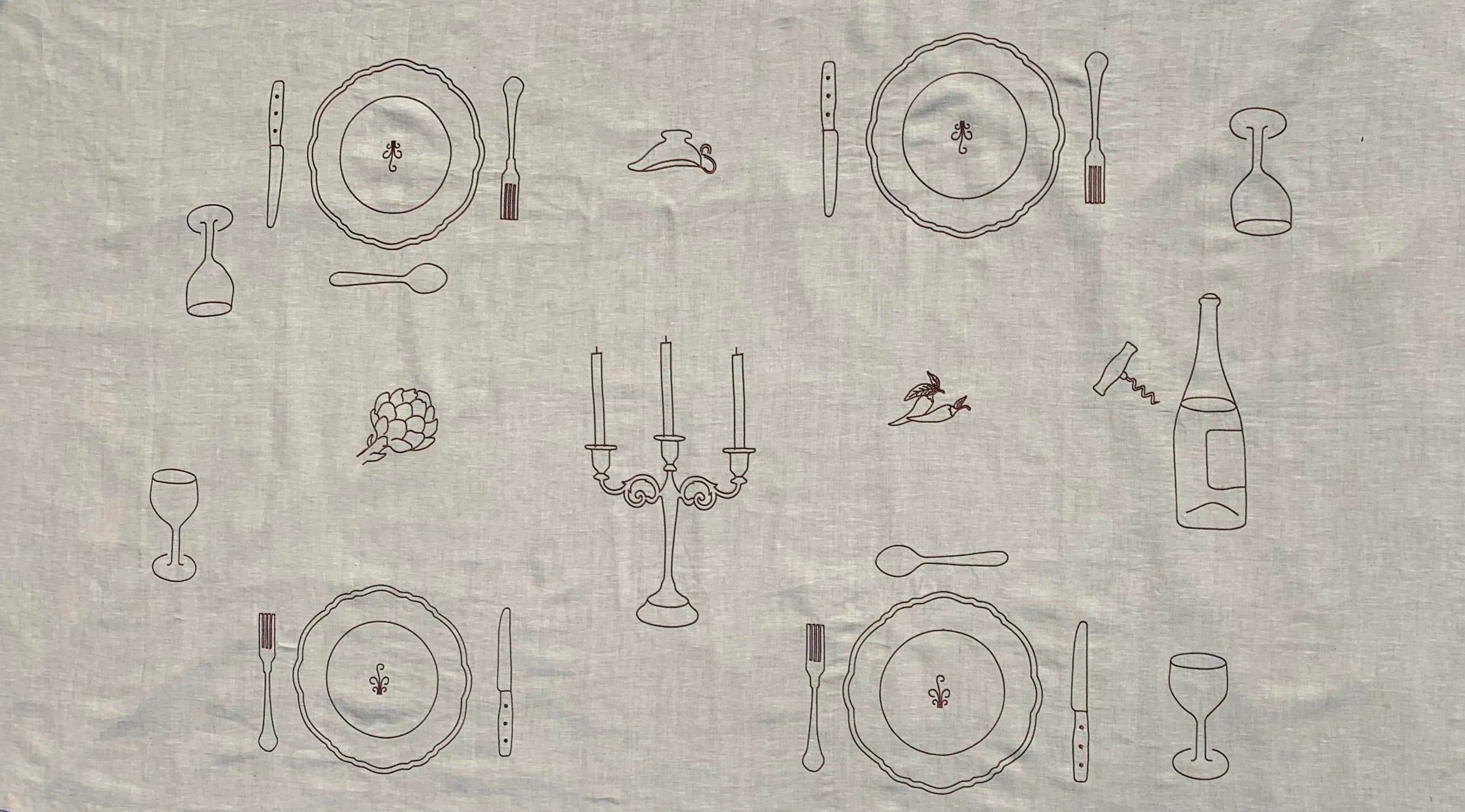 Slow Dine - Heirloom 100% Linen Tablecloth - Beige