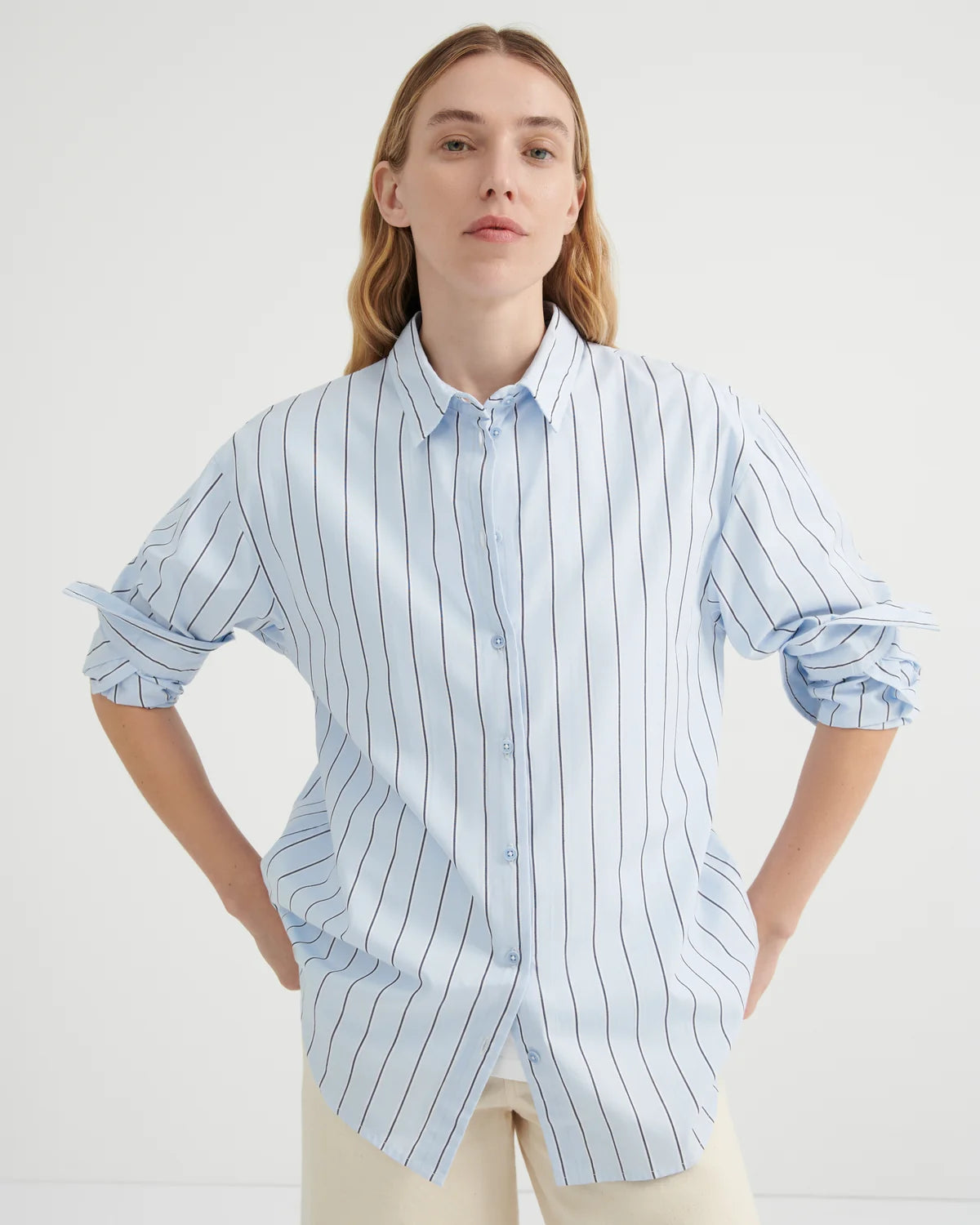 Kowtow - Maker Shirt - Cloud Stripe