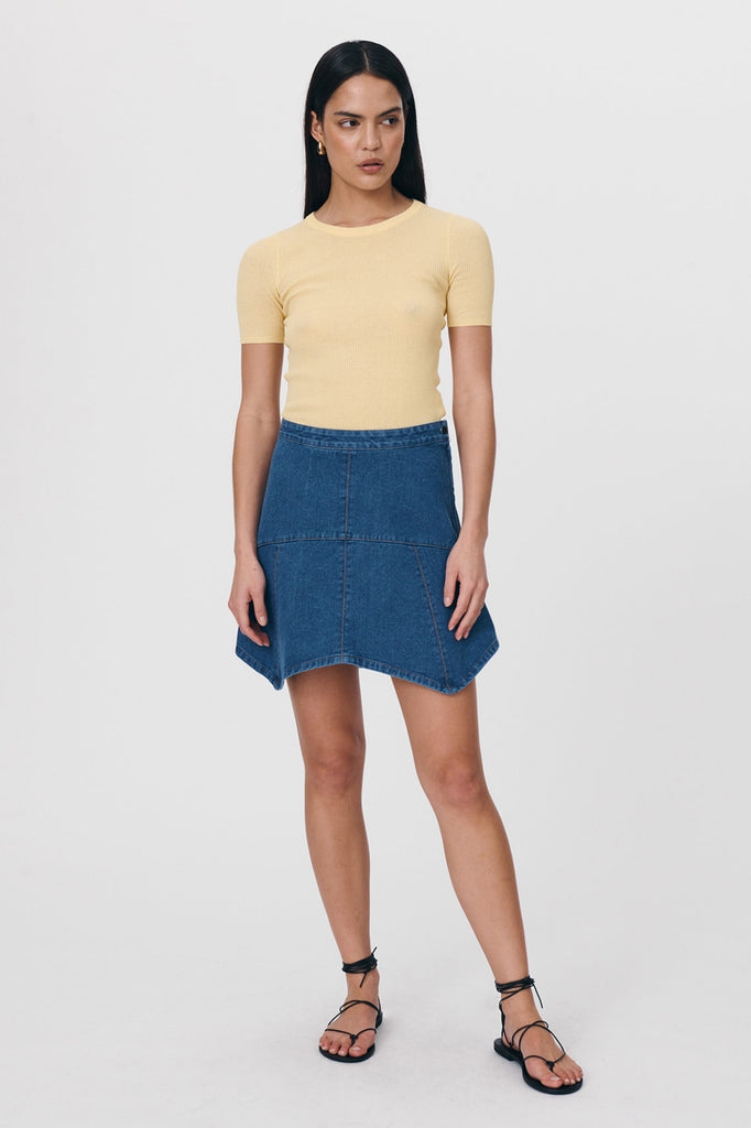 ROWIE - Paloma Organic Mini Skirt - Classic Denim