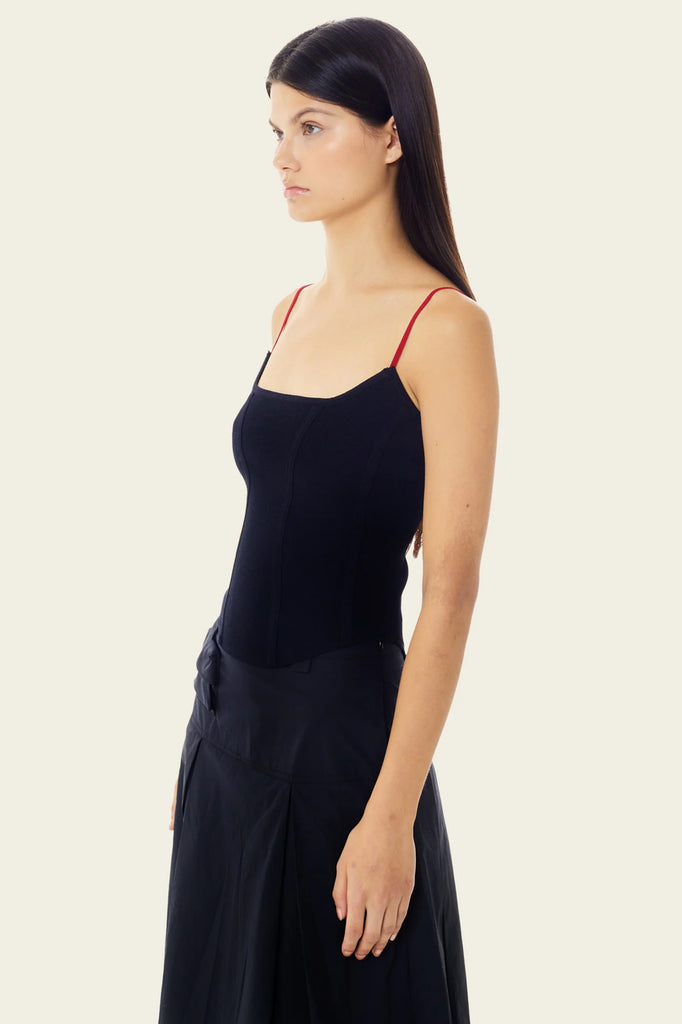 Find Me Now - Persephone Corset Knit Tank - Black