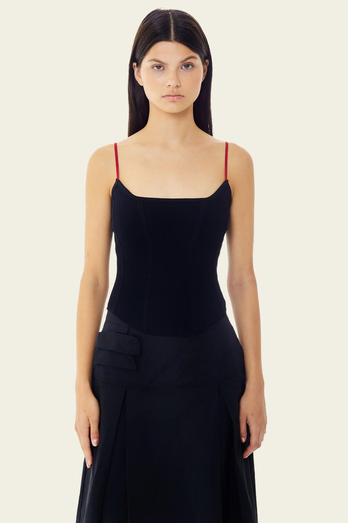 Find Me Now - Persephone Corset Knit Tank - Black