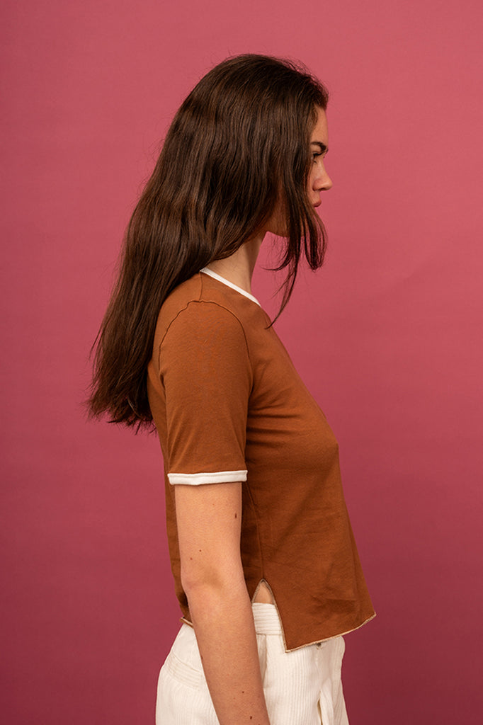 Penny Sage - Gracie Tee - Cinnamon & Cream