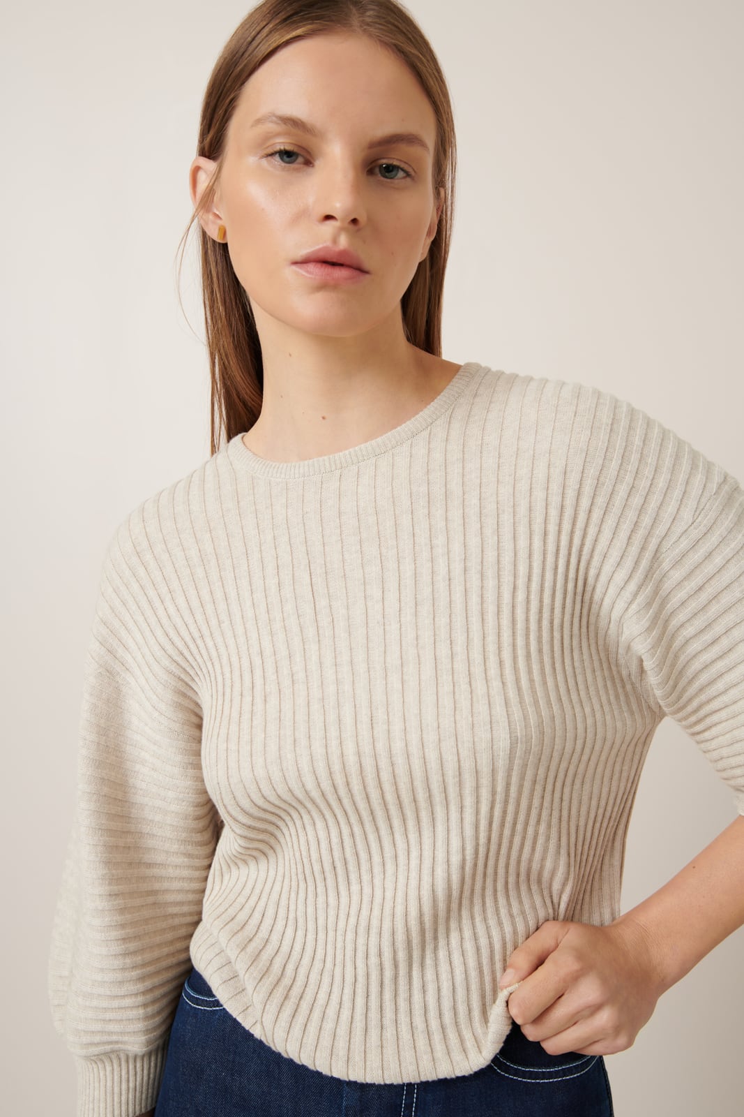 Kowtow - Quinn Top - Oat Melange