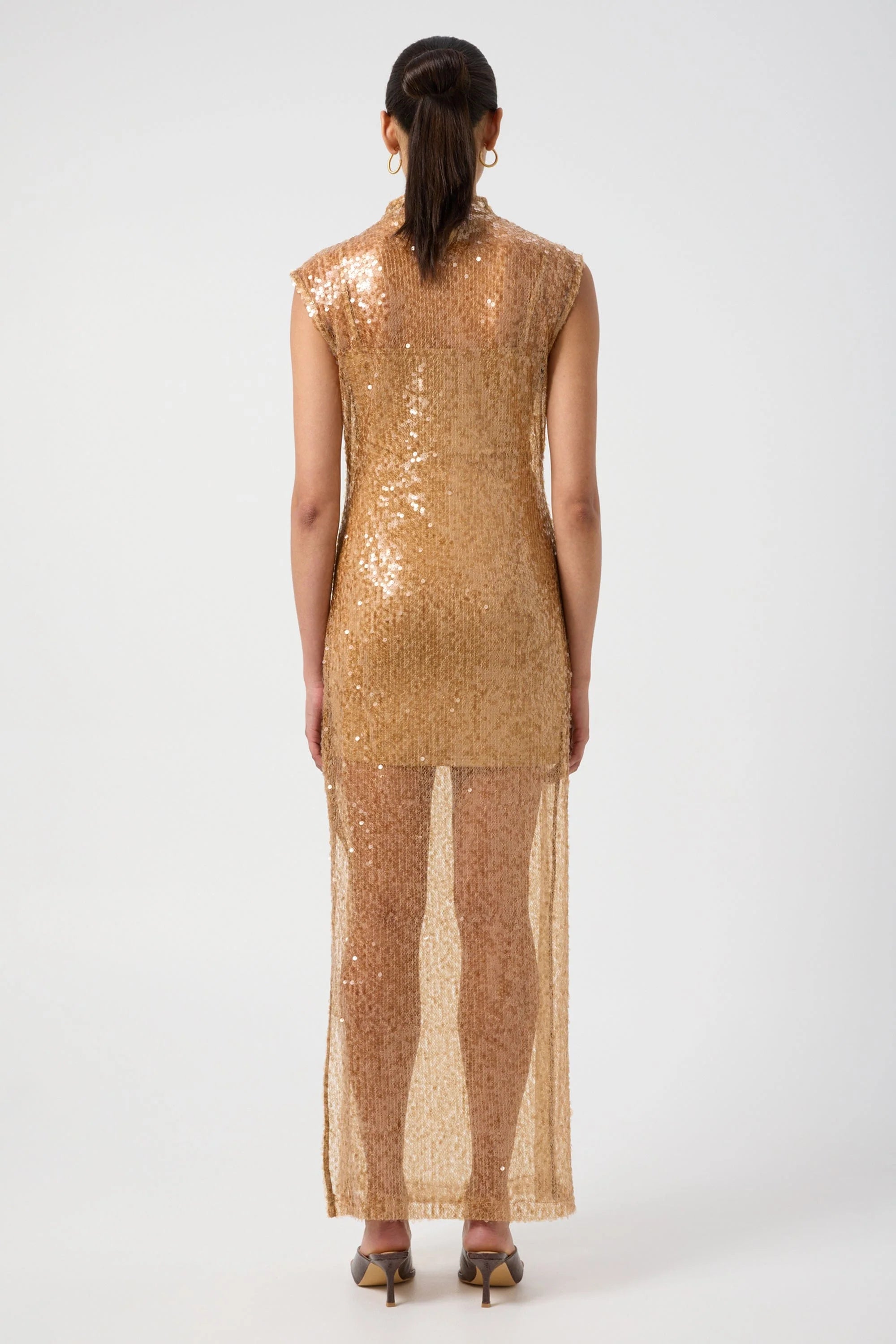 Third Form - Reflection Sequin Maxi Dress - Honey