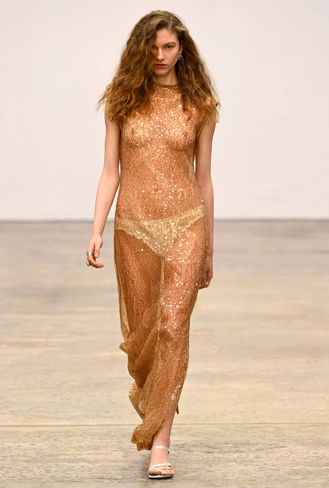 Third Form - Reflection Sequin Maxi Dress - Honey