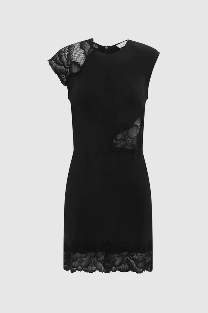 Rowie - Lily Silk Mini Dress - Noir
