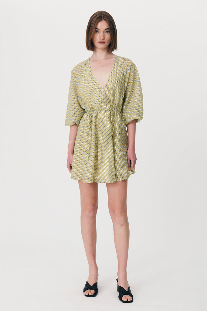 ROWIE - Amelia Stripe Mini Dress - Pistachio
