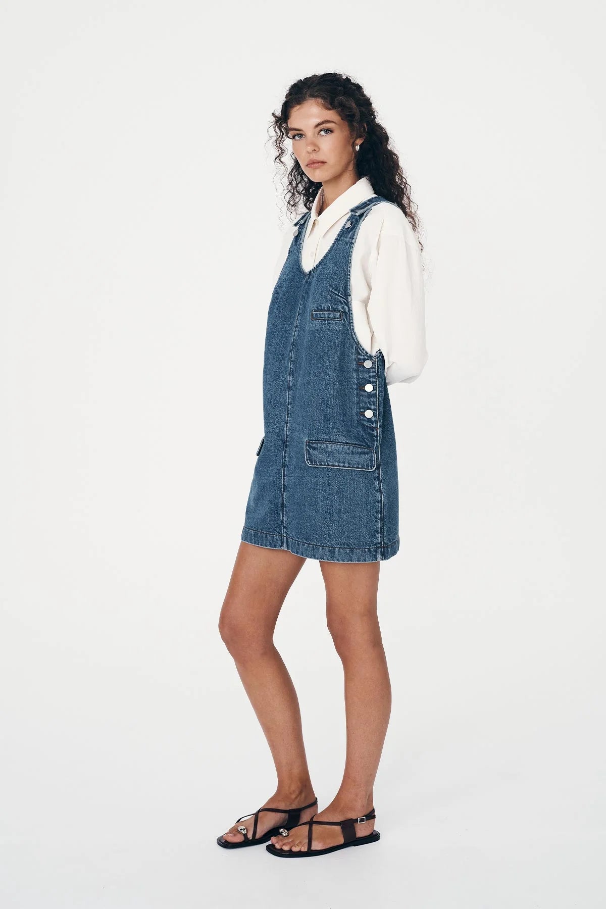 Rowie - Franka Denim Mini Dress - Classic Wash