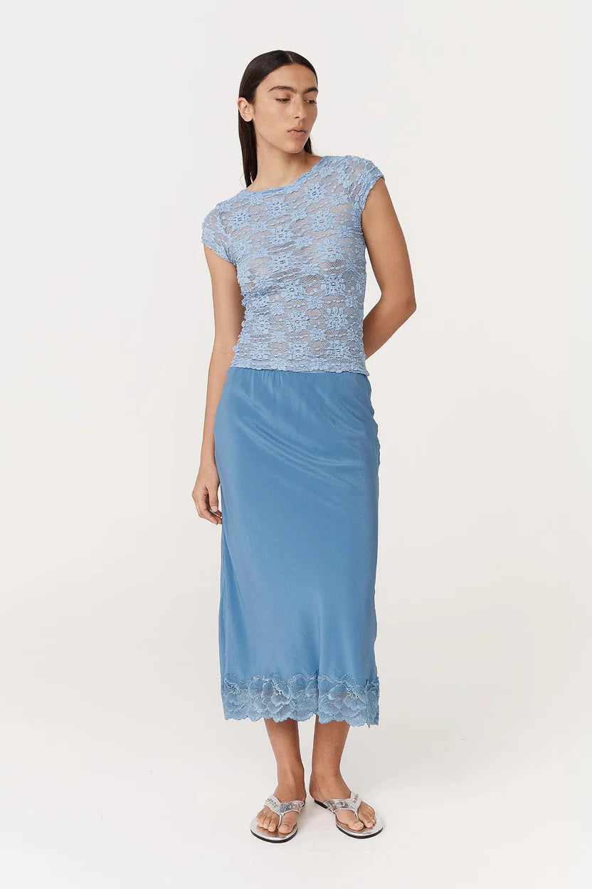Rowie - Galo Sunflower Lace Tee - Periwinkle