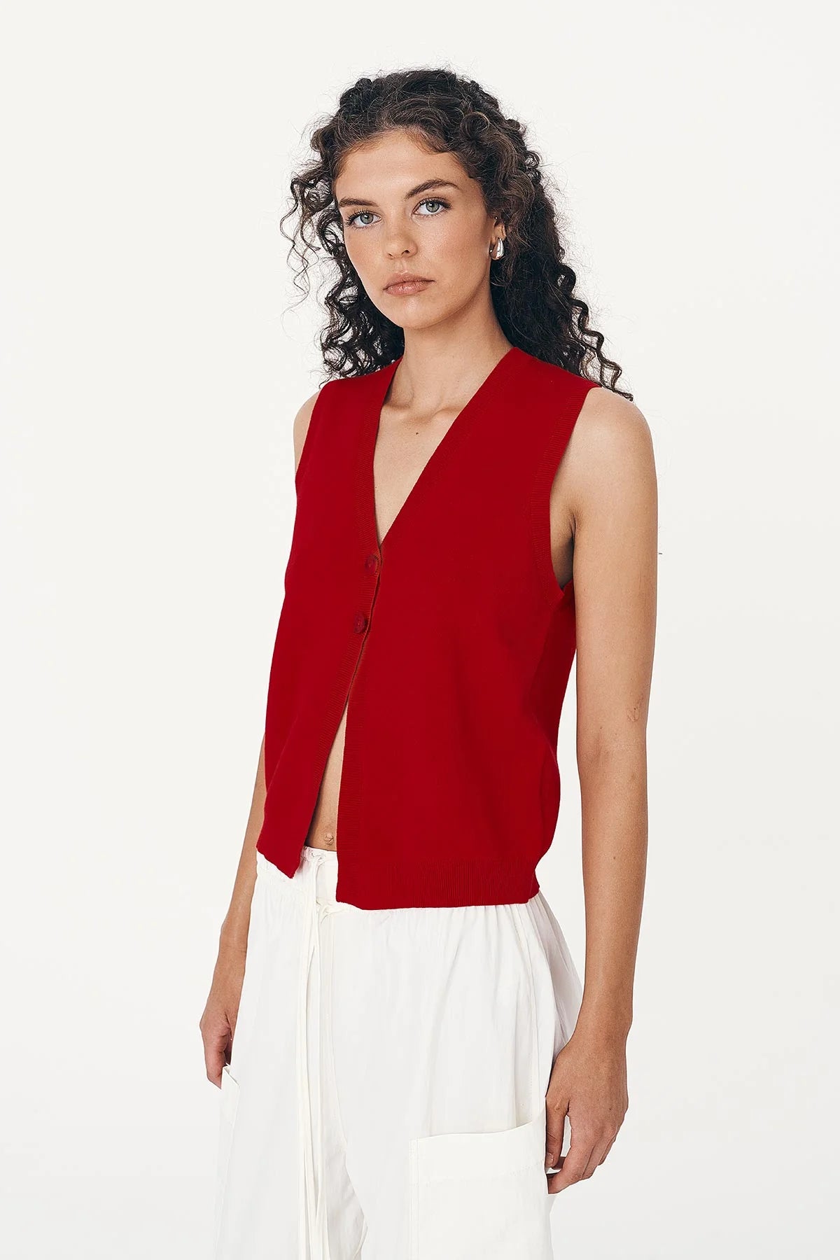 Rowie - Goldie Knit vest - Candy Red