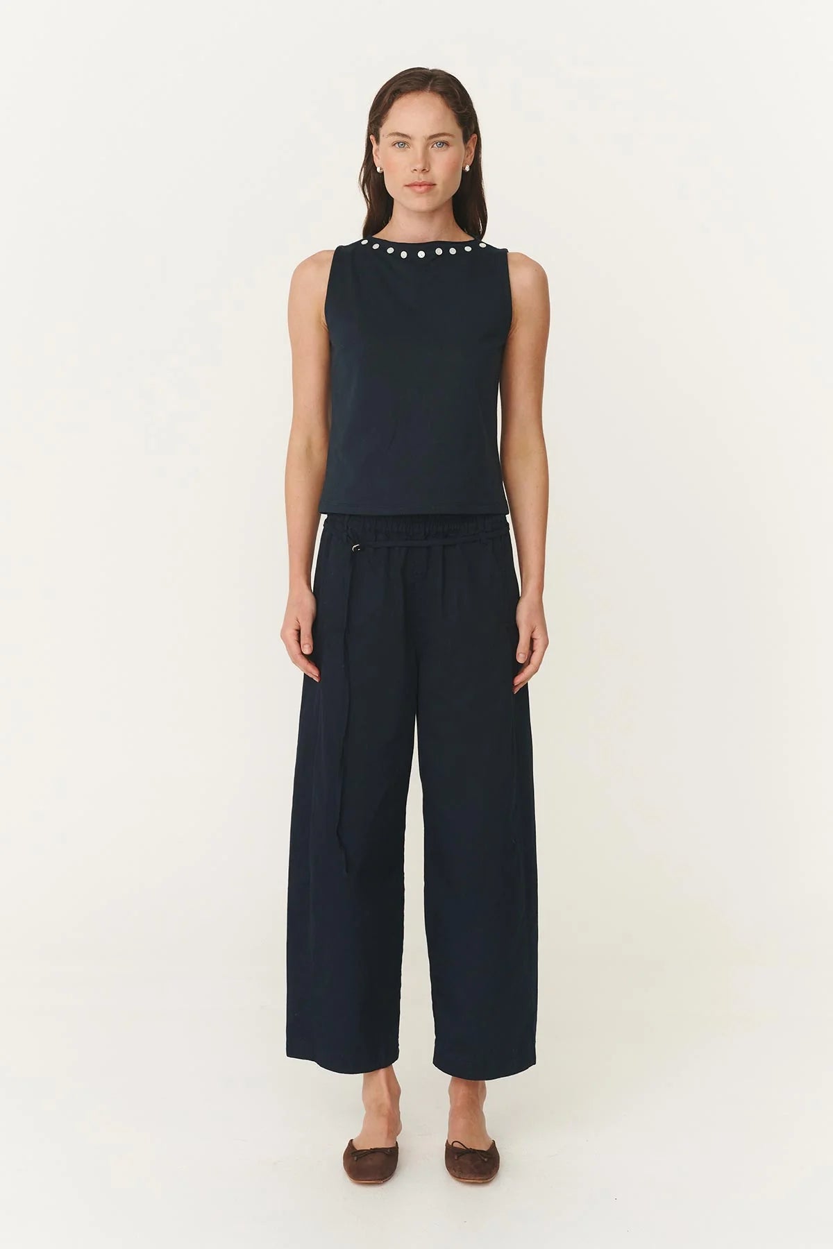 ROWIE - Maryanne Barrel Leg Pants - Ink