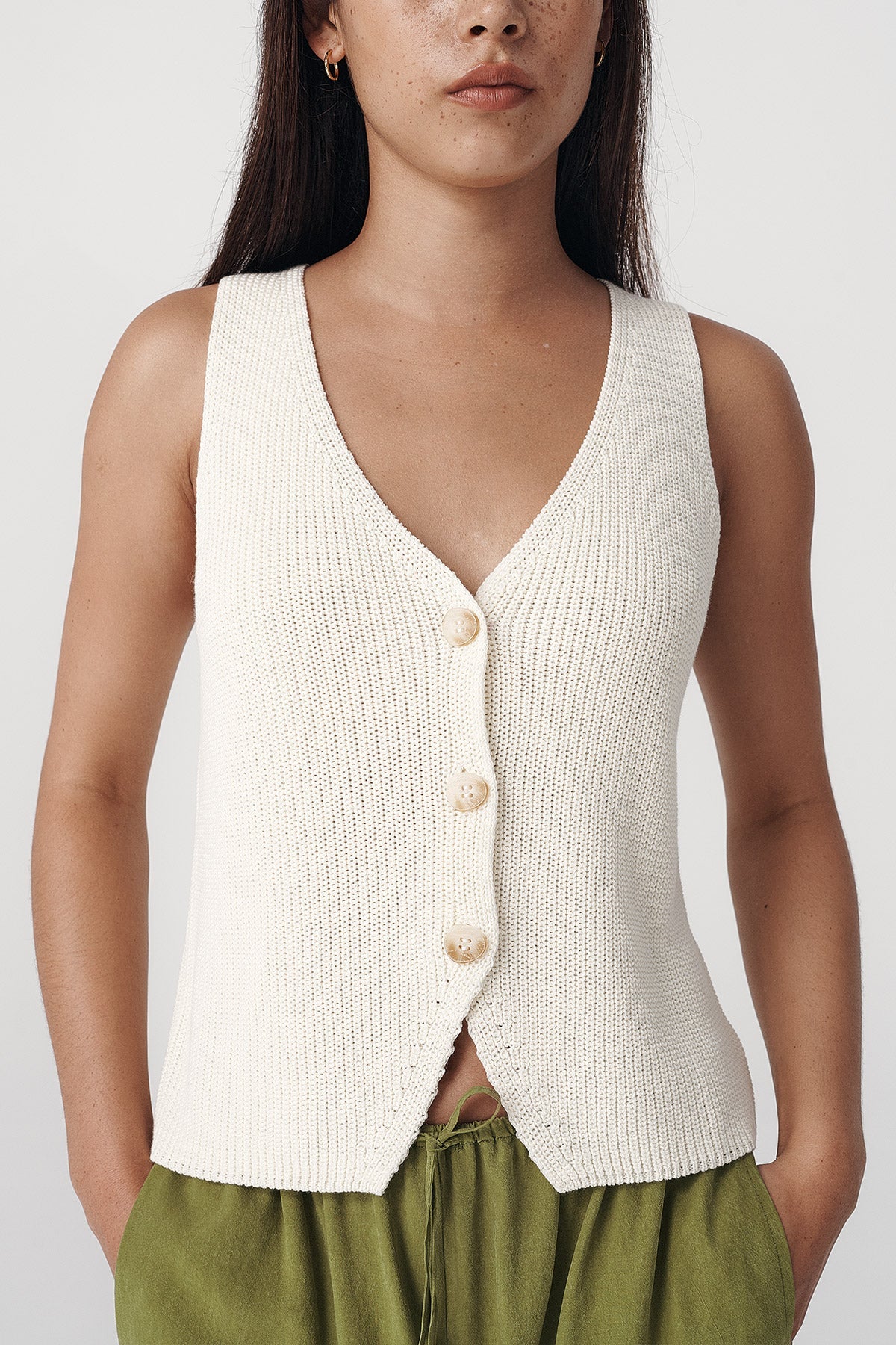 ROWIE - Rio Knit Vest - Bone