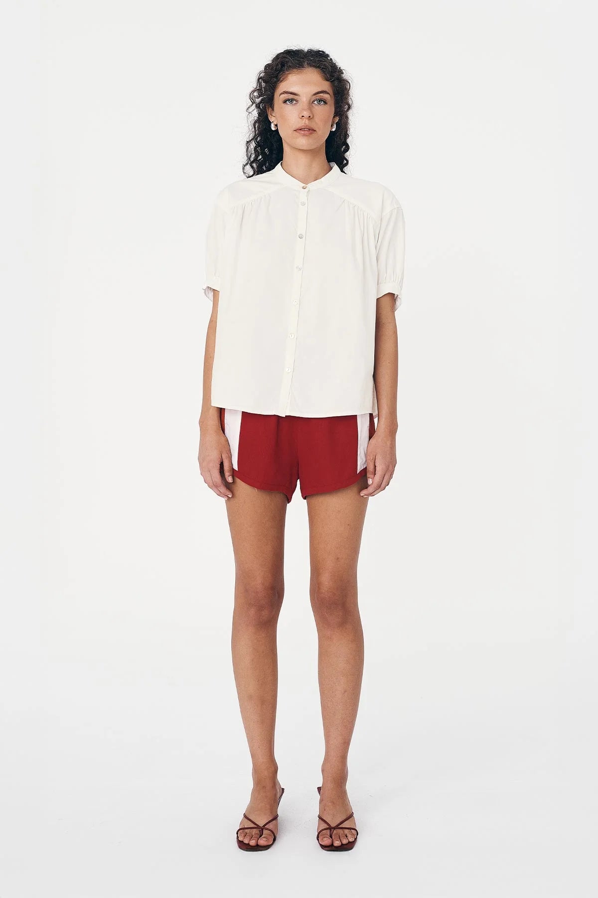Rowie - Simone Linen Shorts - Siren Red