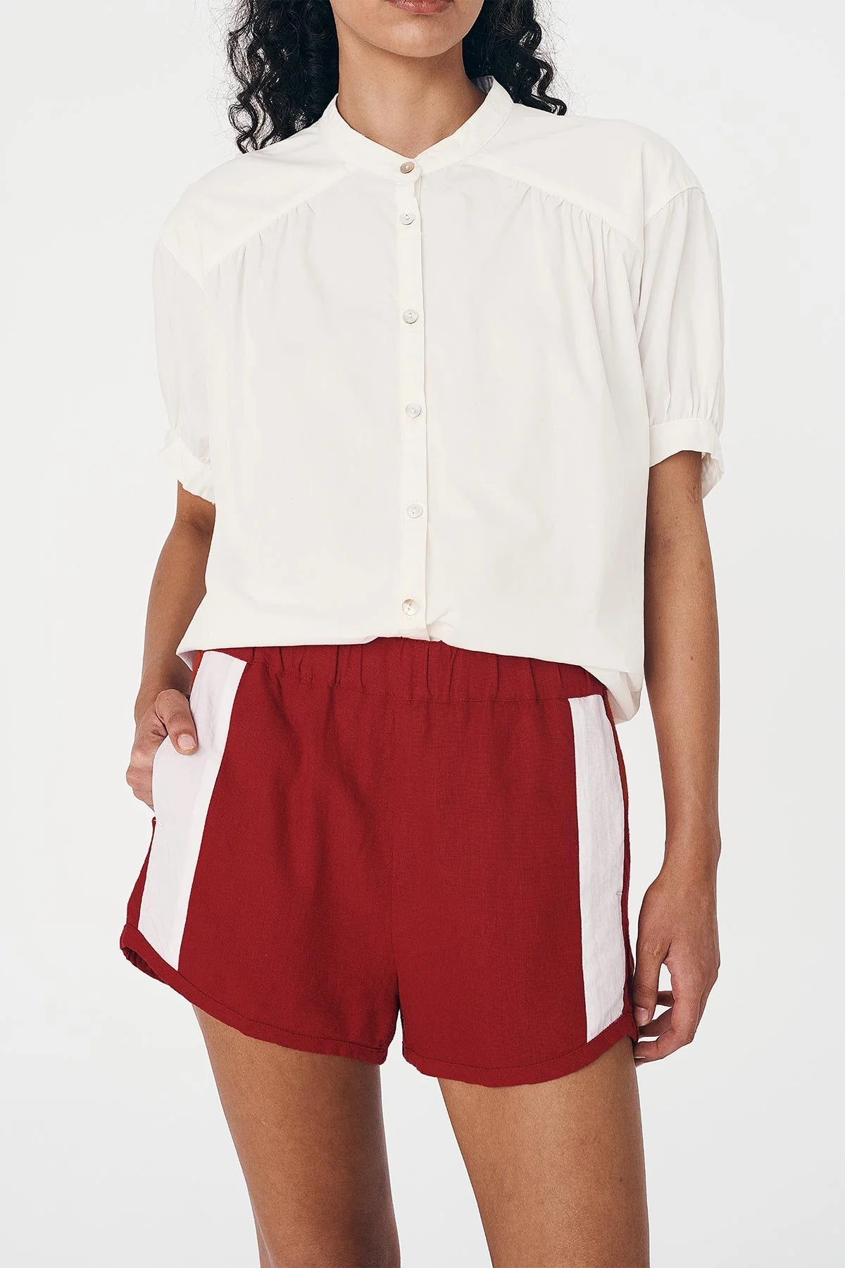 Rowie - Simone Linen Shorts - Siren Red