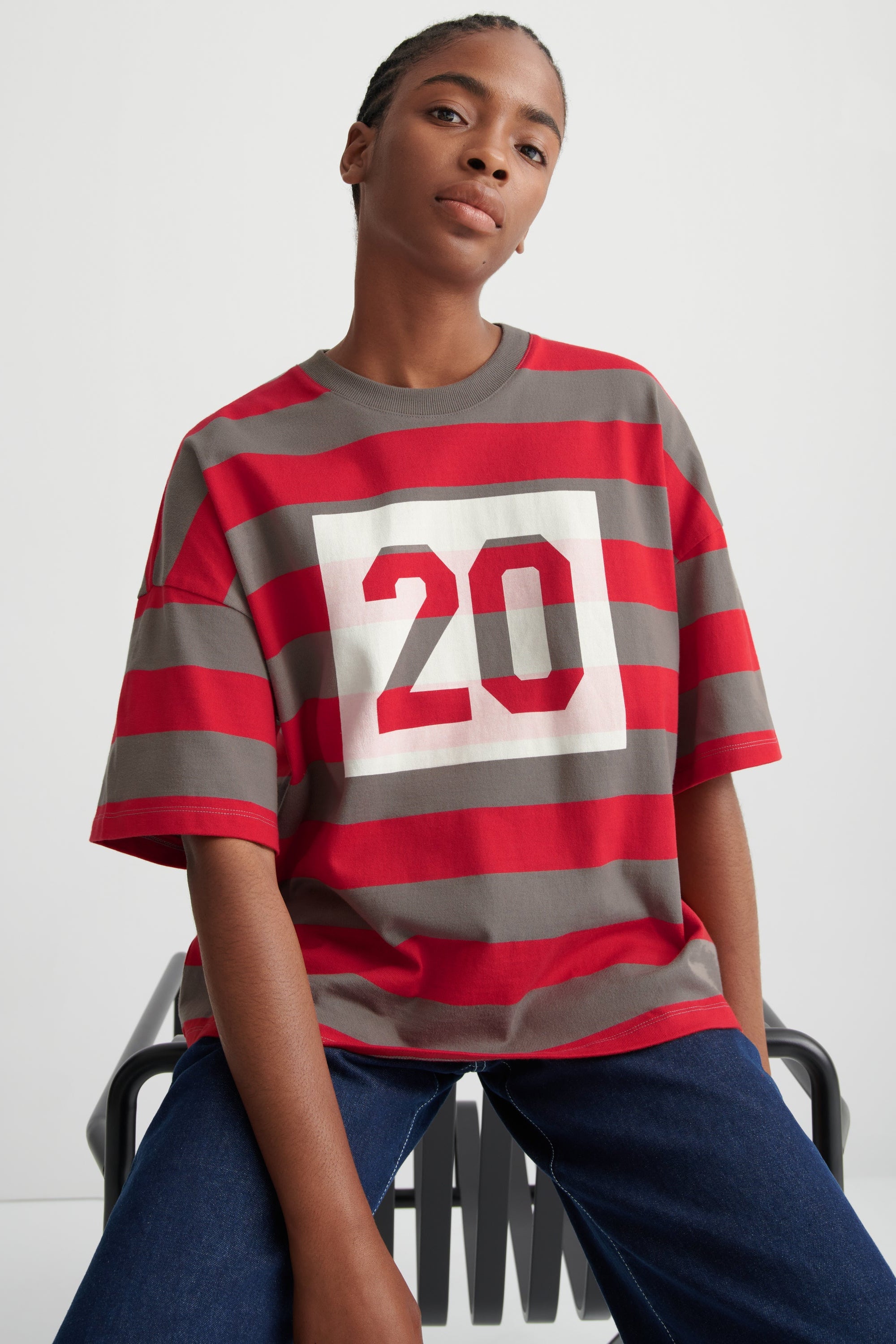 Kowtow - Twenty Tee - Poppy Stripe