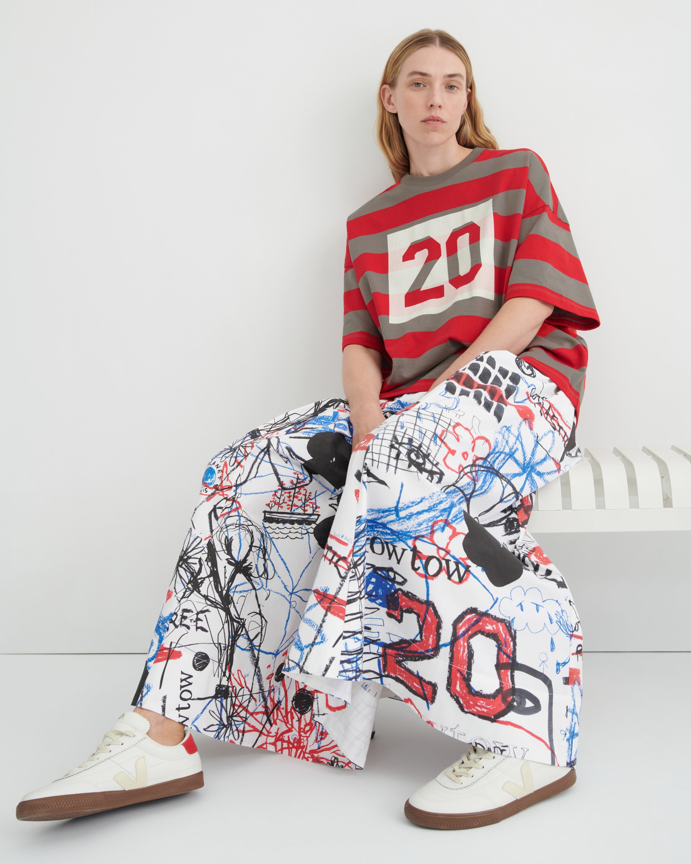 Kowtow - Twenty Tee - Poppy Stripe