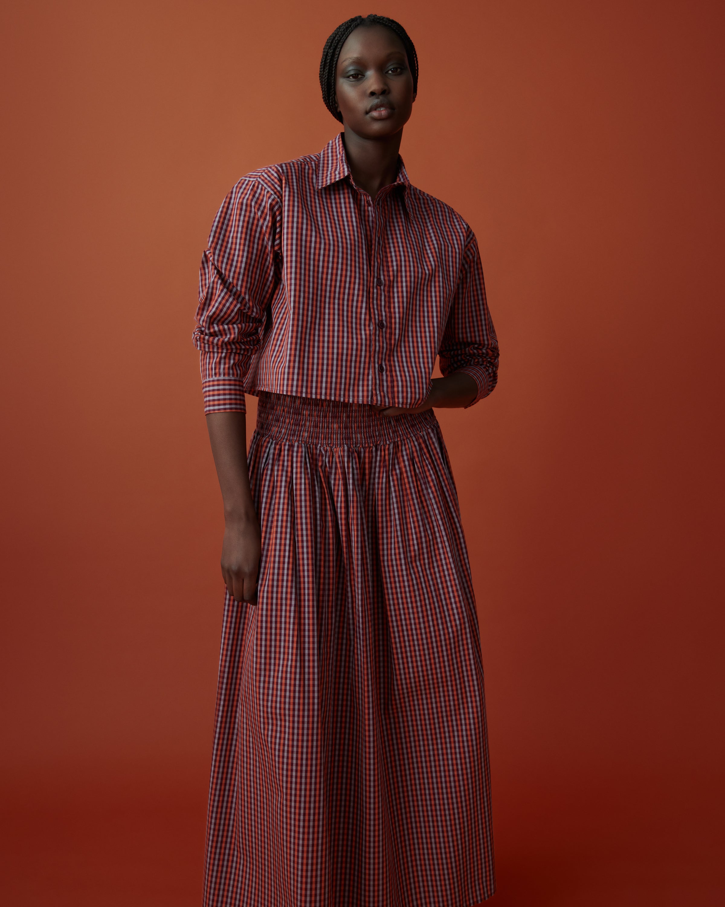 Kowtow - Weaver Skirt - Maroon Check