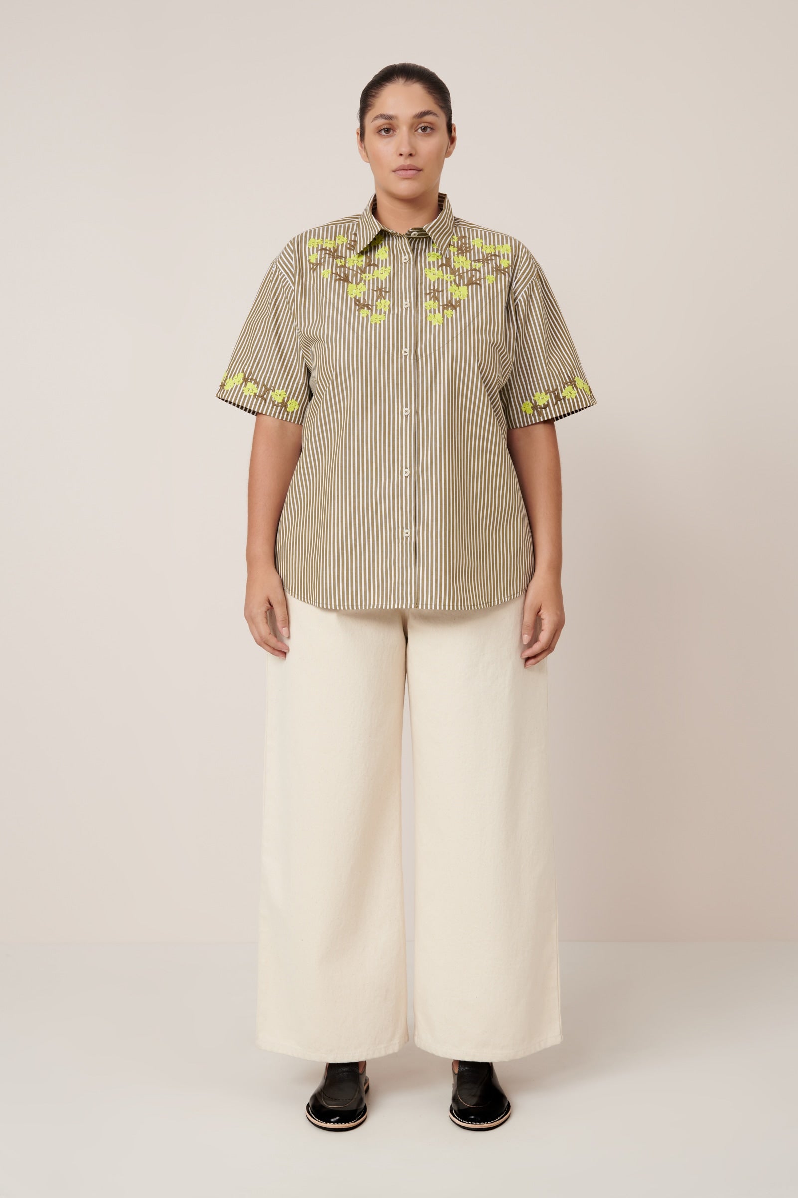 Kowtow - Wildflower Shirt - Treetop Stripe