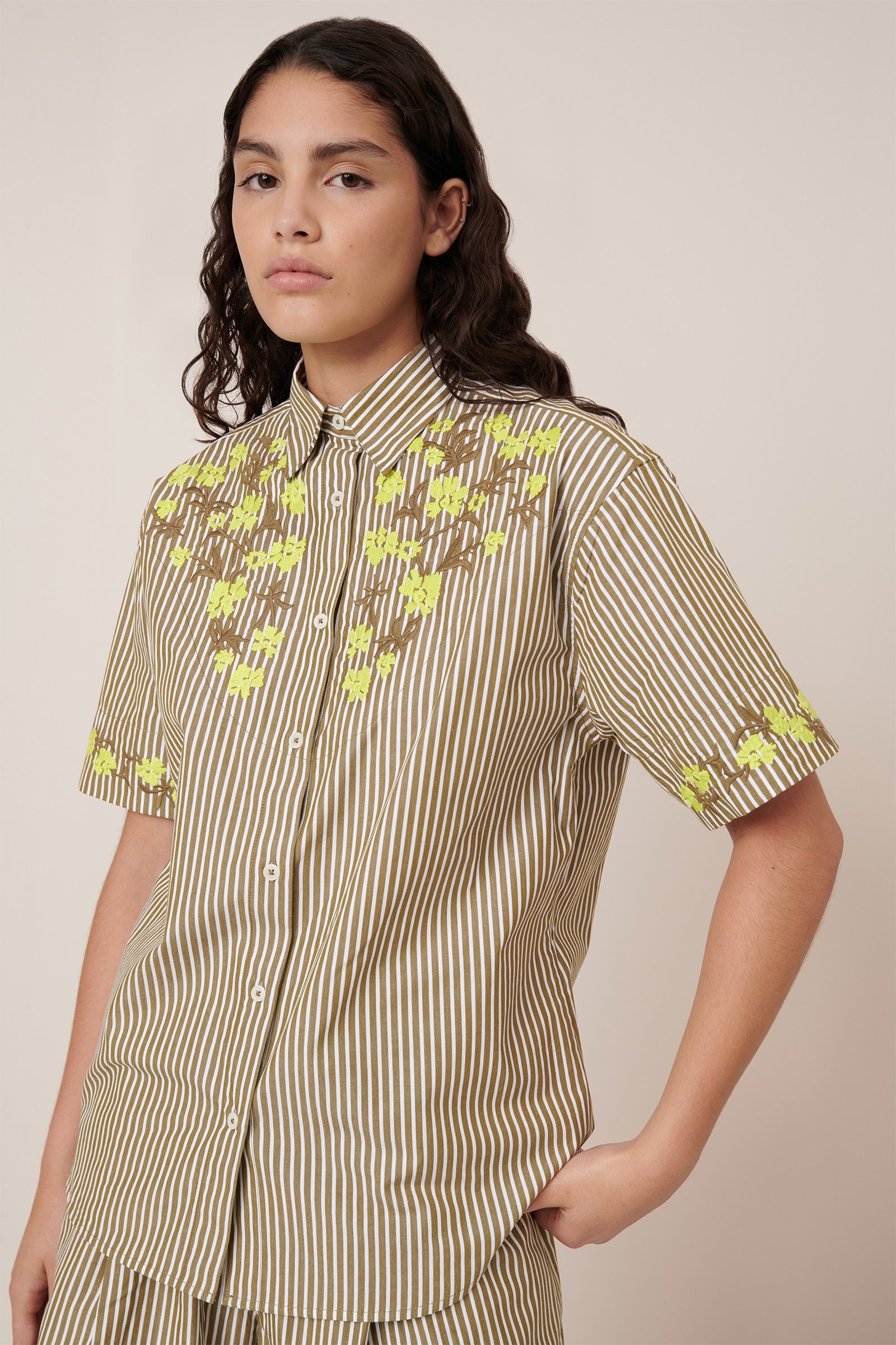 Kowtow - Wildflower Shirt - Treetop Stripe