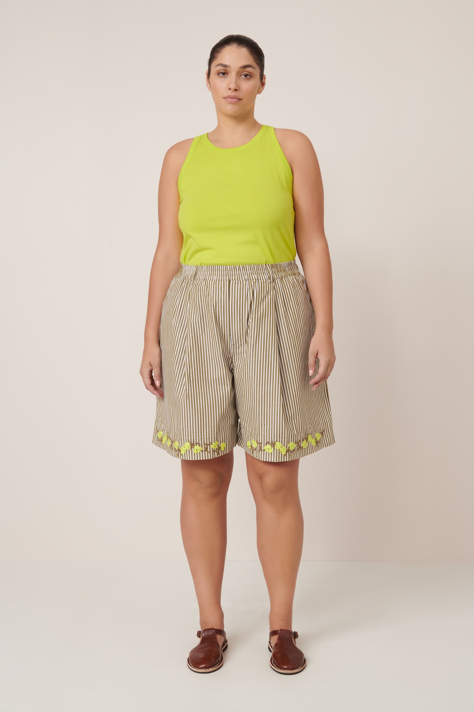 Kowtow - Wildflower Shorts - Treetop Stripe
