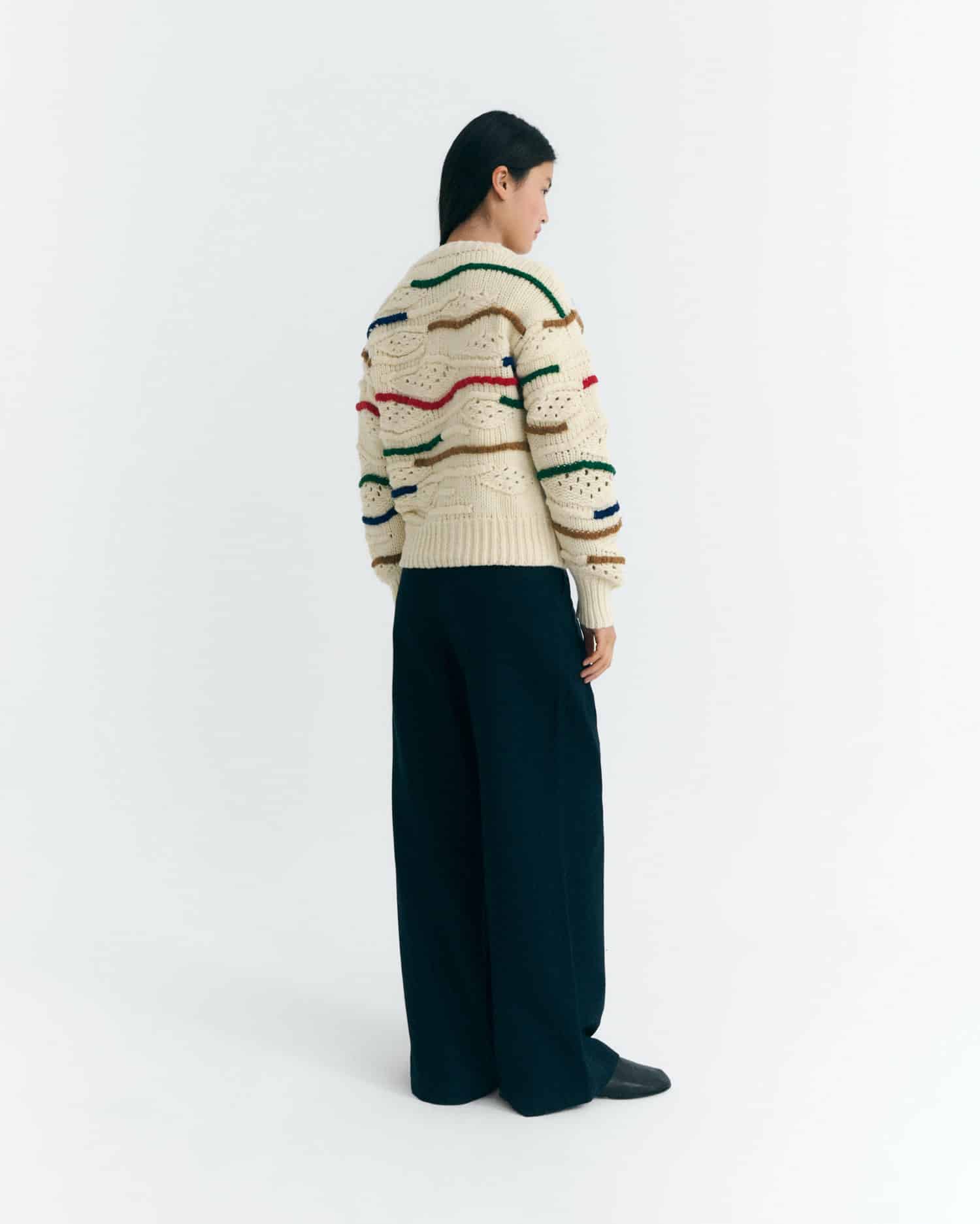 Thinking Mu - Candela Macrame Knitted Sweater - Multicolor