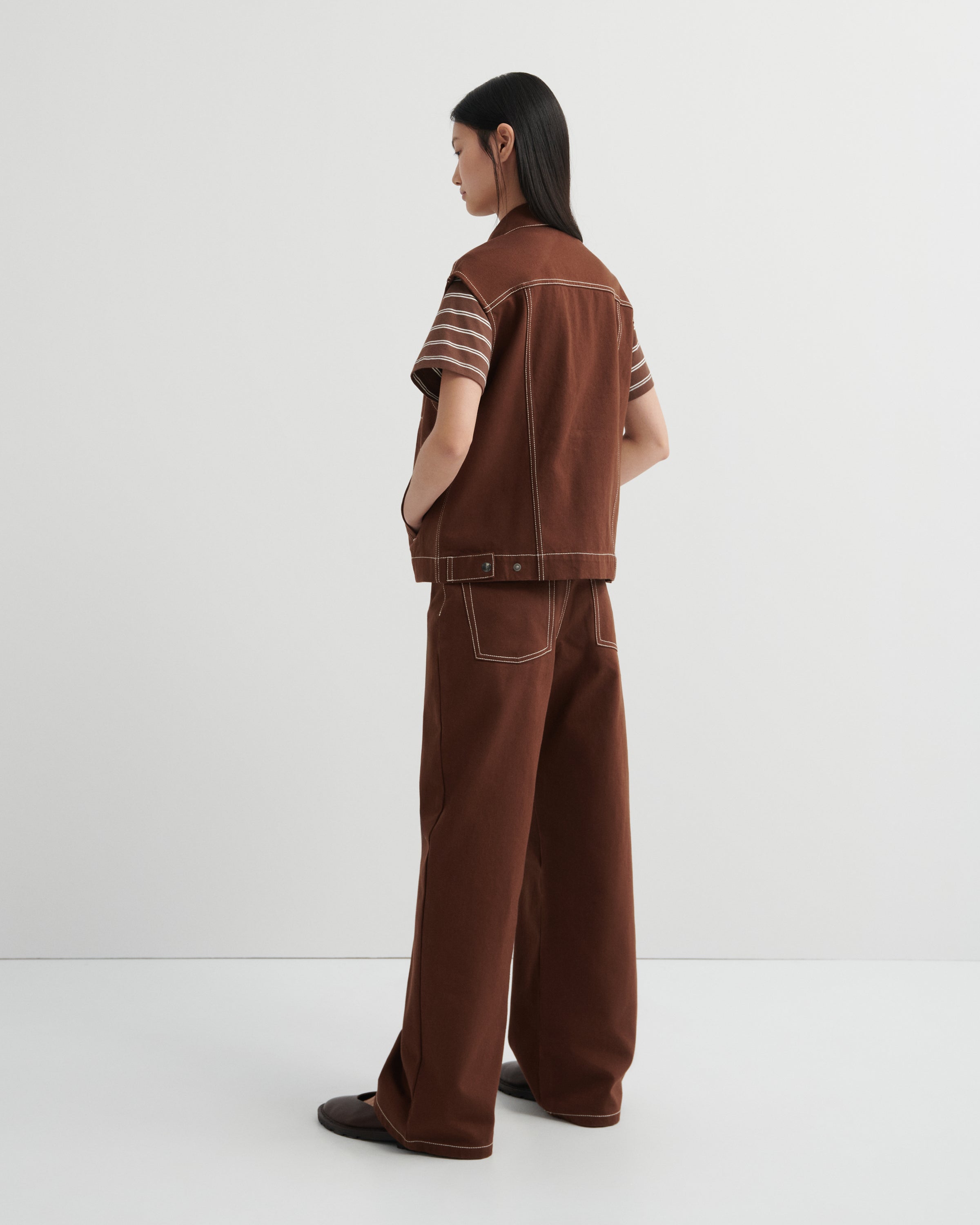 Kowtow - Worker Vest - Brown Denim